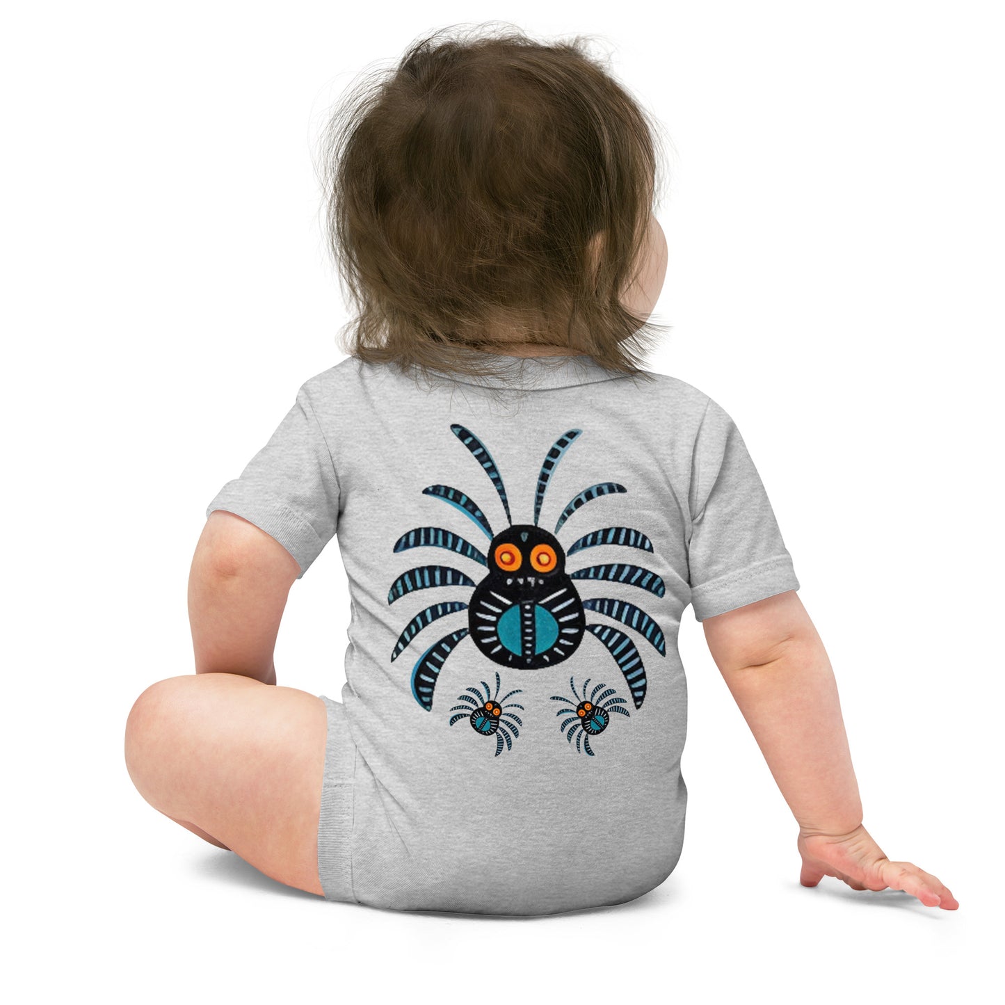 Striped Spider Critter #02 Baby short sleeve one piece