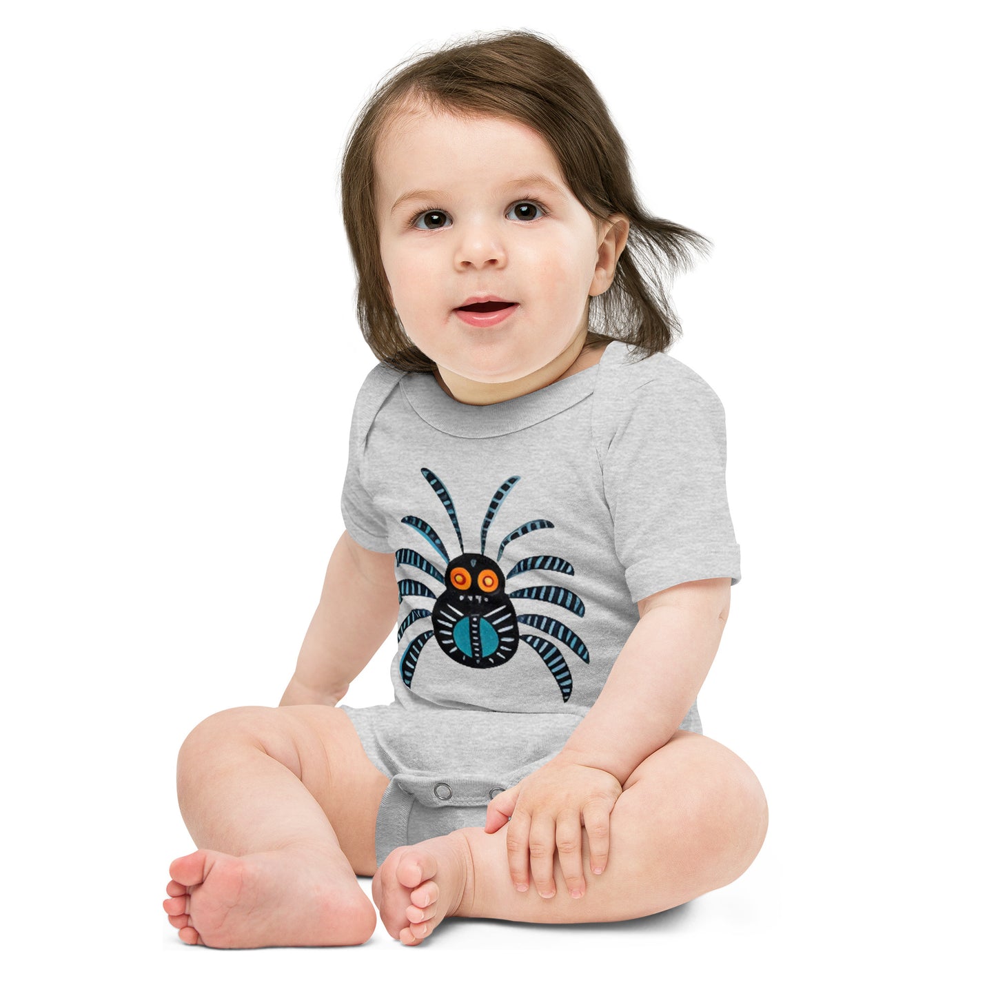Striped Spider Critter #02 Baby short sleeve one piece