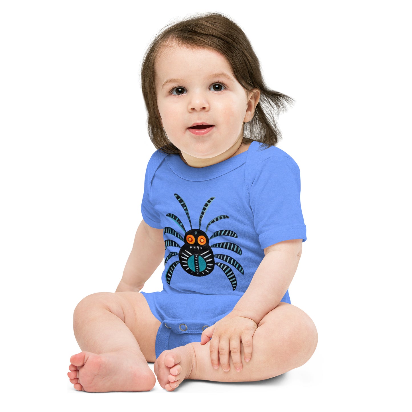 Striped Spider Critter #02 Baby short sleeve one piece