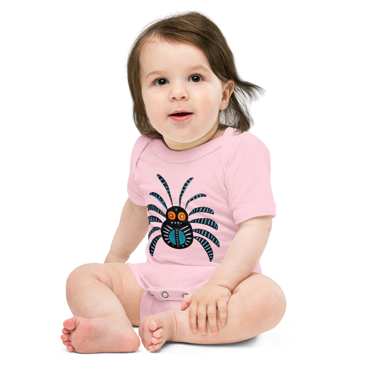Striped Spider Critter #02 Baby short sleeve one piece