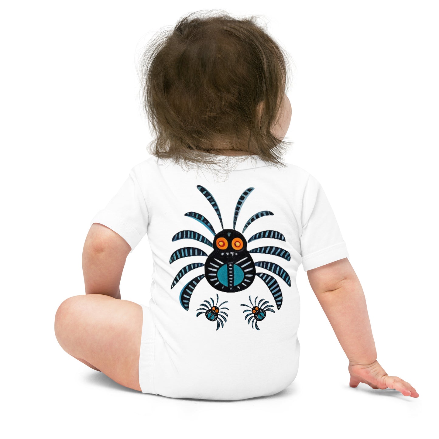 Striped Spider Critter #02 Baby short sleeve one piece