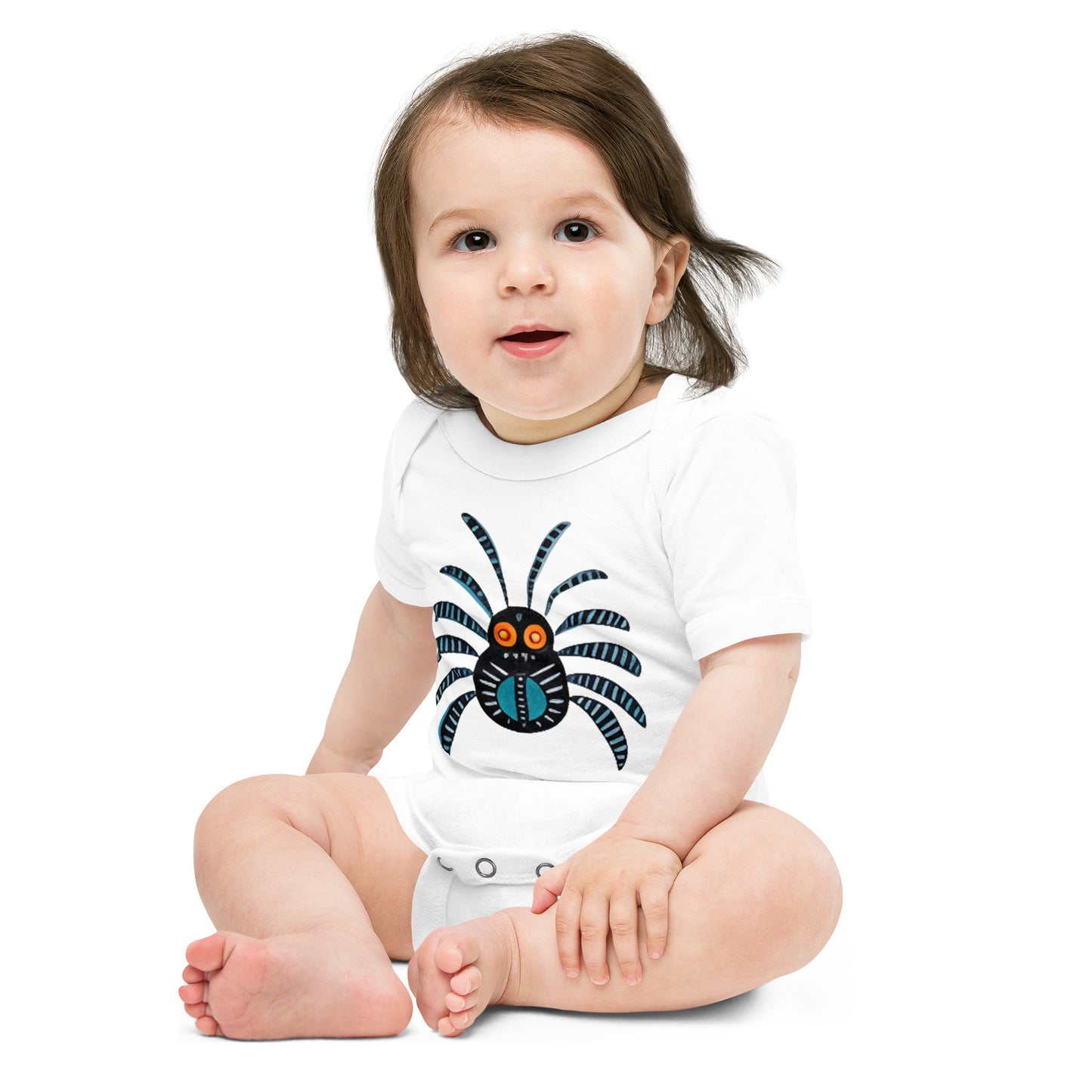 Striped Spider Critter #02 Baby short sleeve one piece