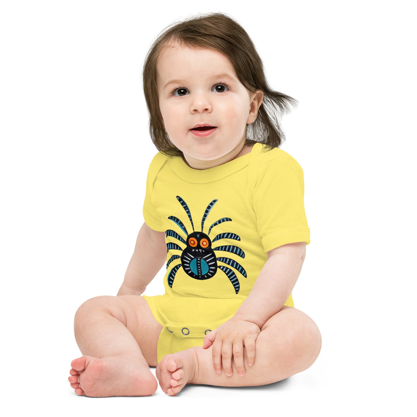 Striped Spider Critter #02 Baby short sleeve one piece