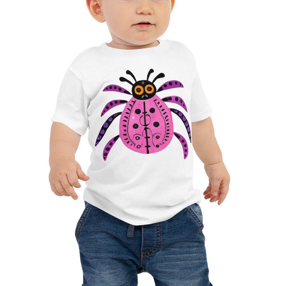 Striped Spider Critter #03 Baby Jersey Short Sleeve Tee