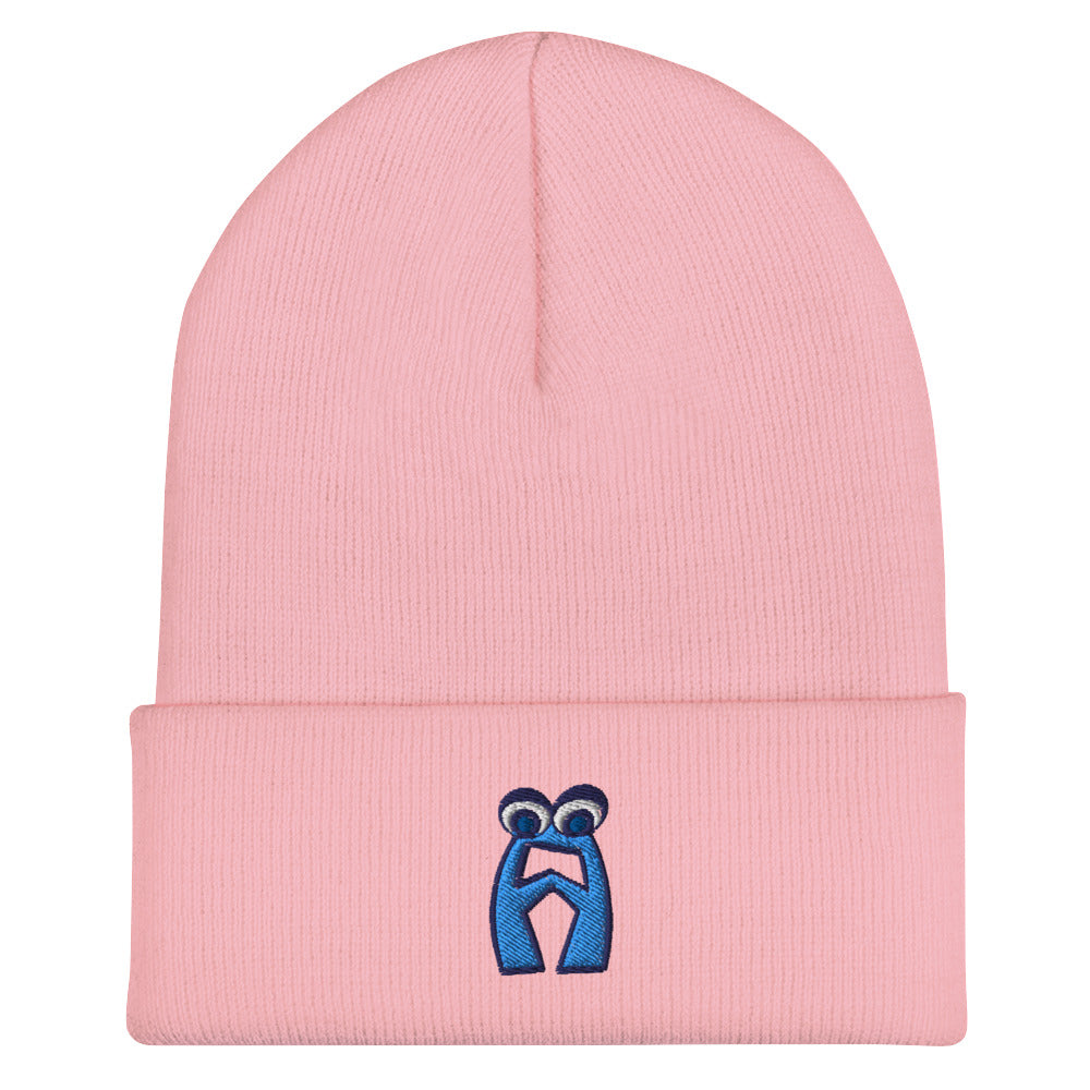 AEIOU Blue Embroidered "A" Cuffed Beanie