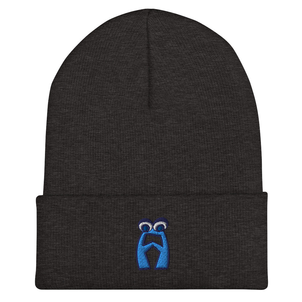 AEIOU Blue Embroidered "A" Cuffed Beanie