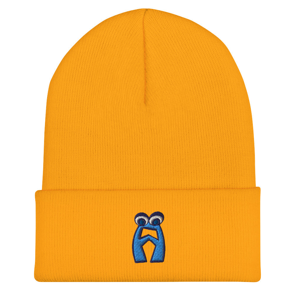 AEIOU Blue Embroidered "A" Cuffed Beanie