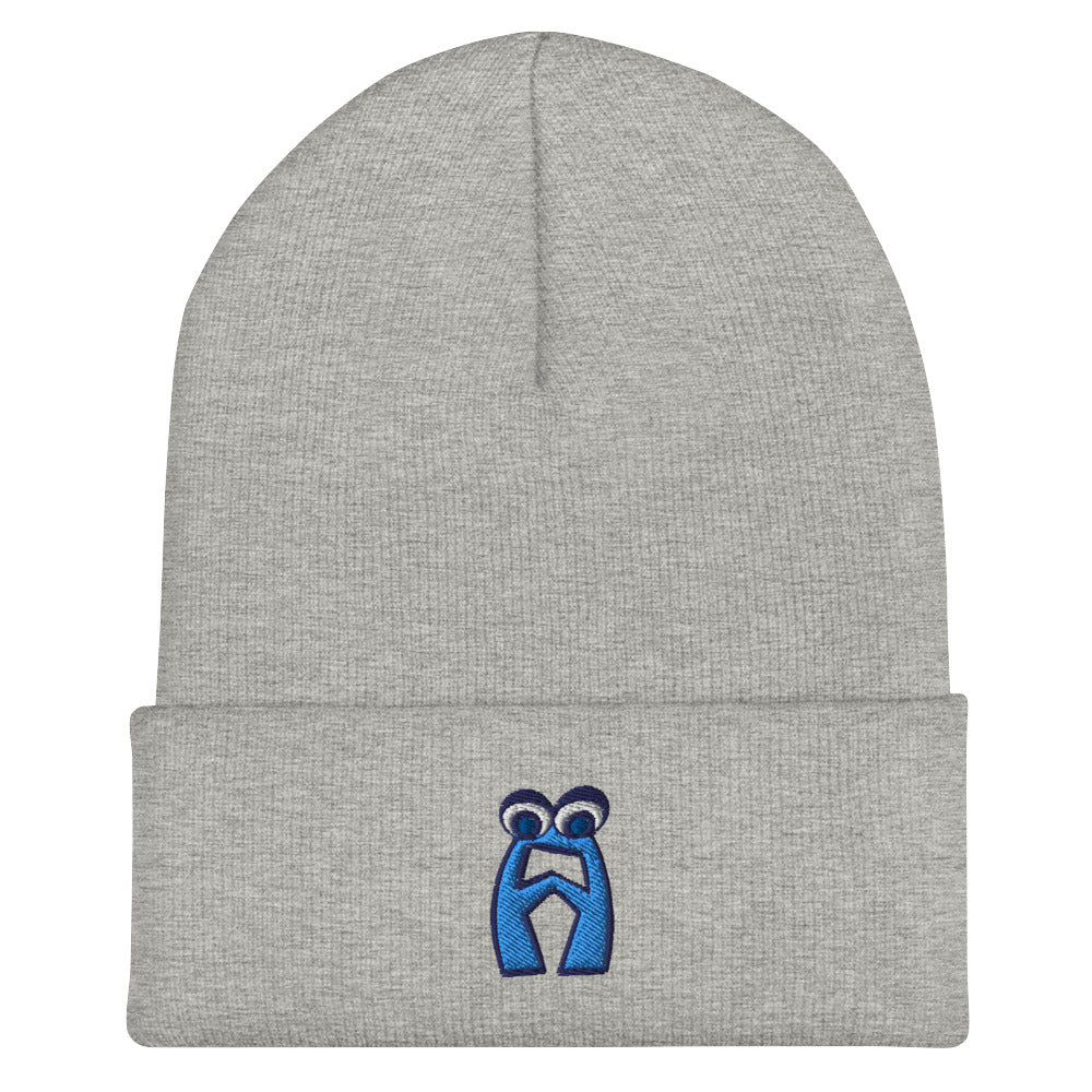 AEIOU Blue Embroidered "A" Cuffed Beanie