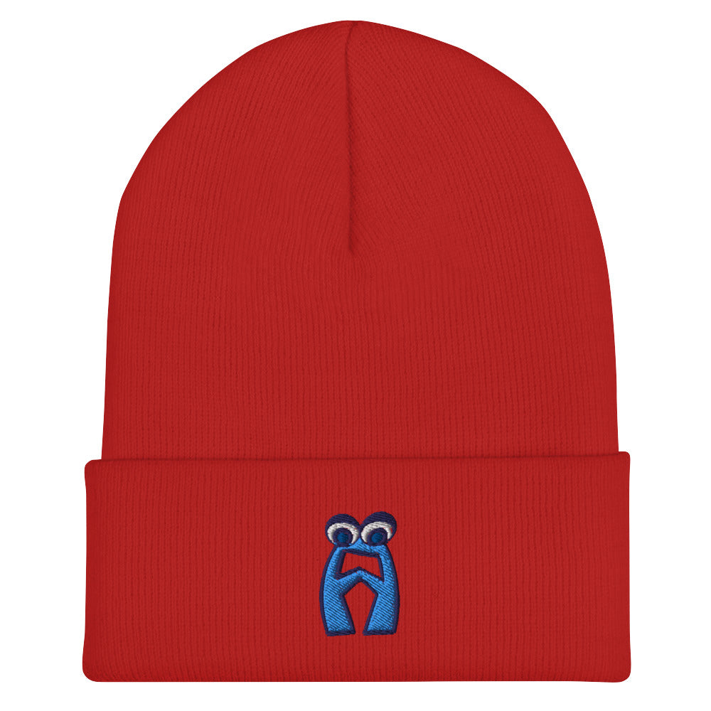 AEIOU Blue Embroidered "A" Cuffed Beanie