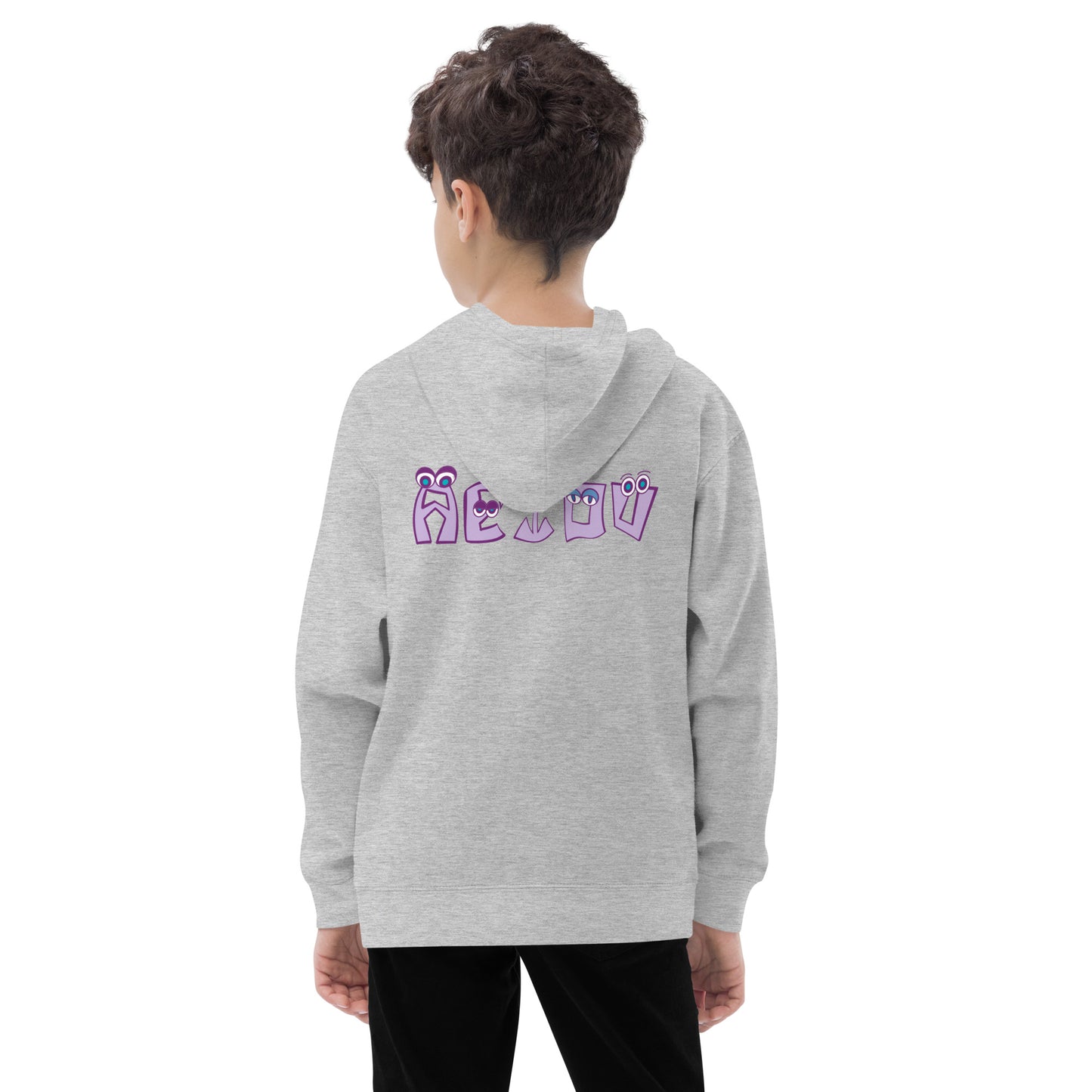 AEIOU "A" Embroidered Kids fleece hoodie