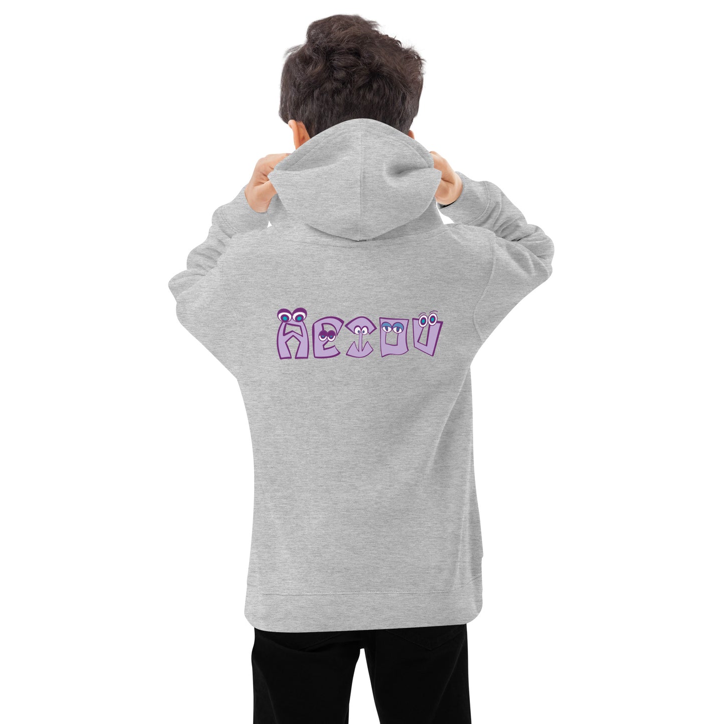AEIOU "A" Embroidered Kids fleece hoodie