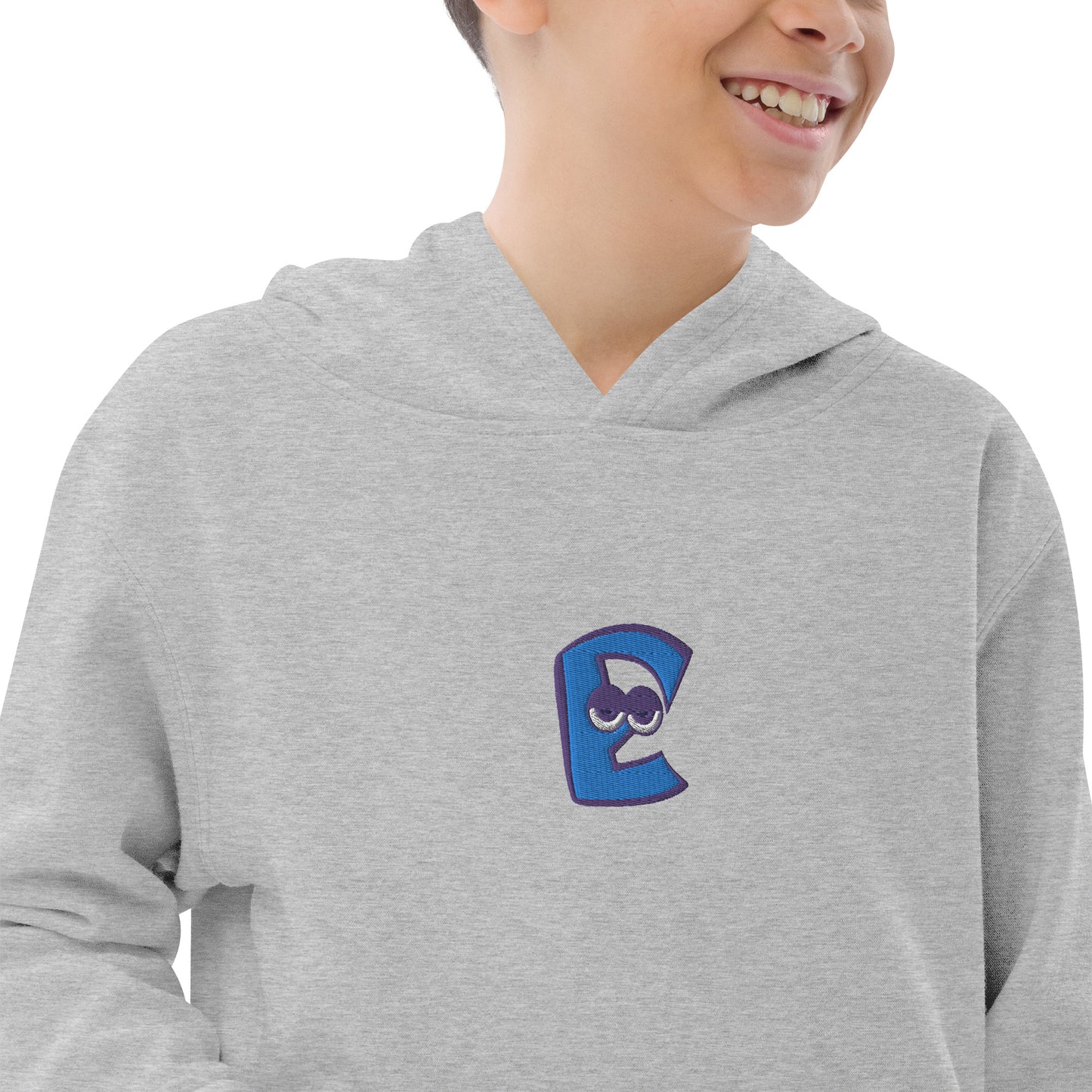 AEIOU "E" Embroidered Kids fleece hoodie