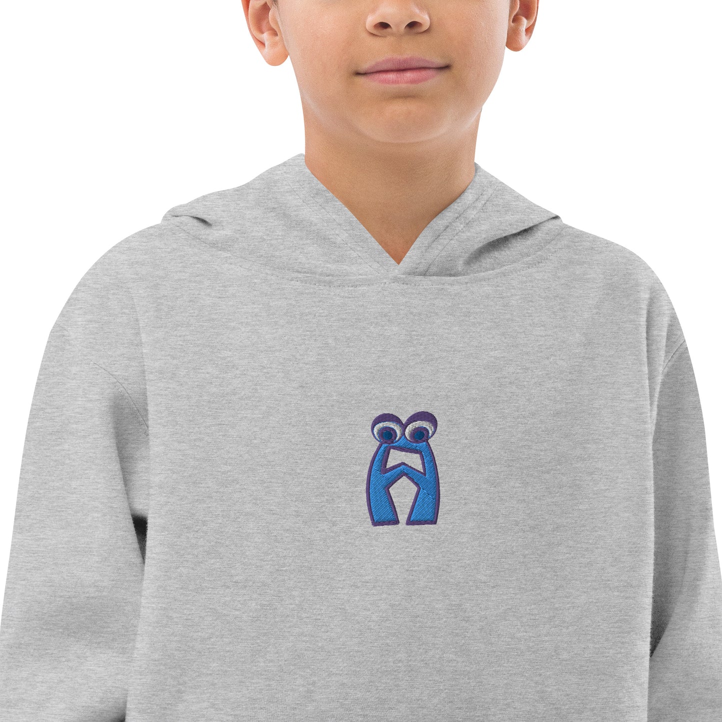 AEIOU "A" Embroidered Kids fleece hoodie