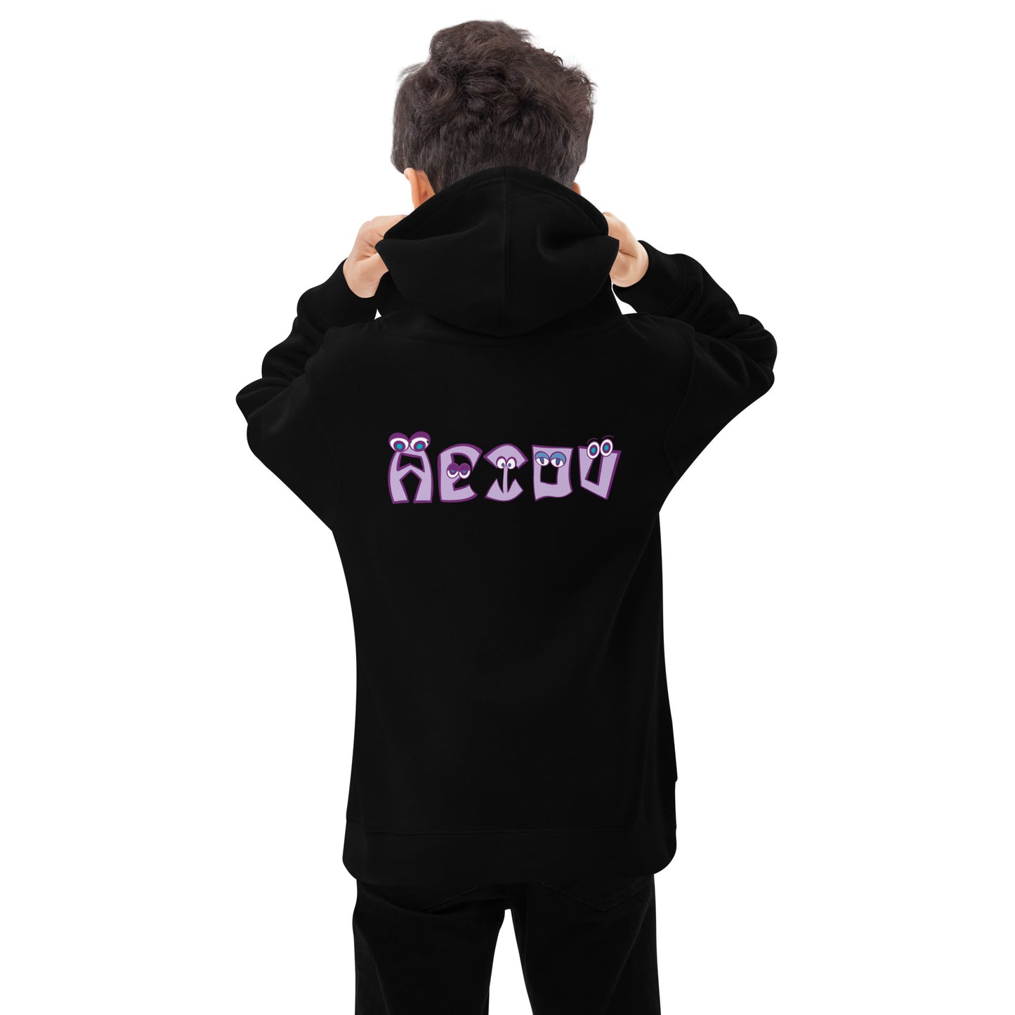 AEIOU "E" Embroidered Kids fleece hoodie