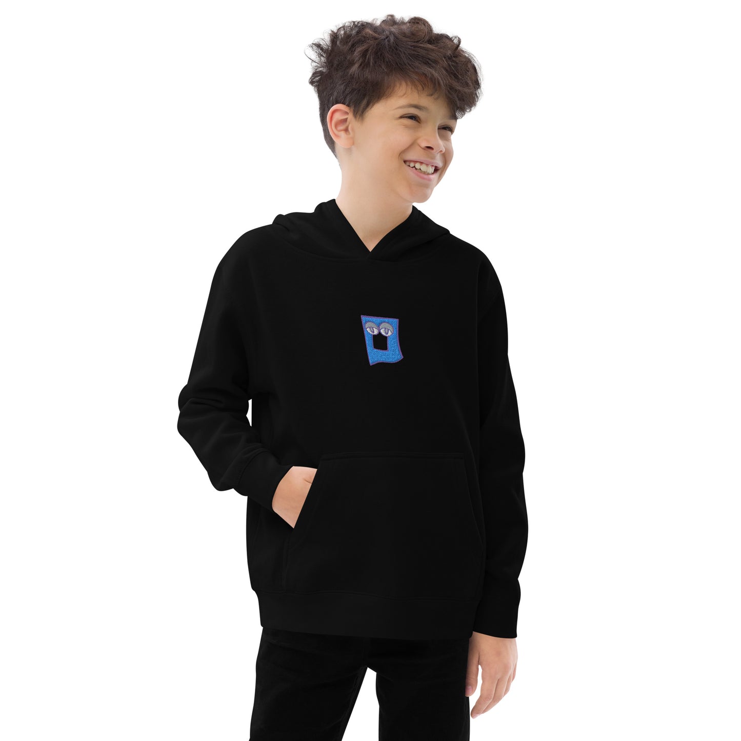 AEIOU "O" Embroidered Kids fleece hoodie