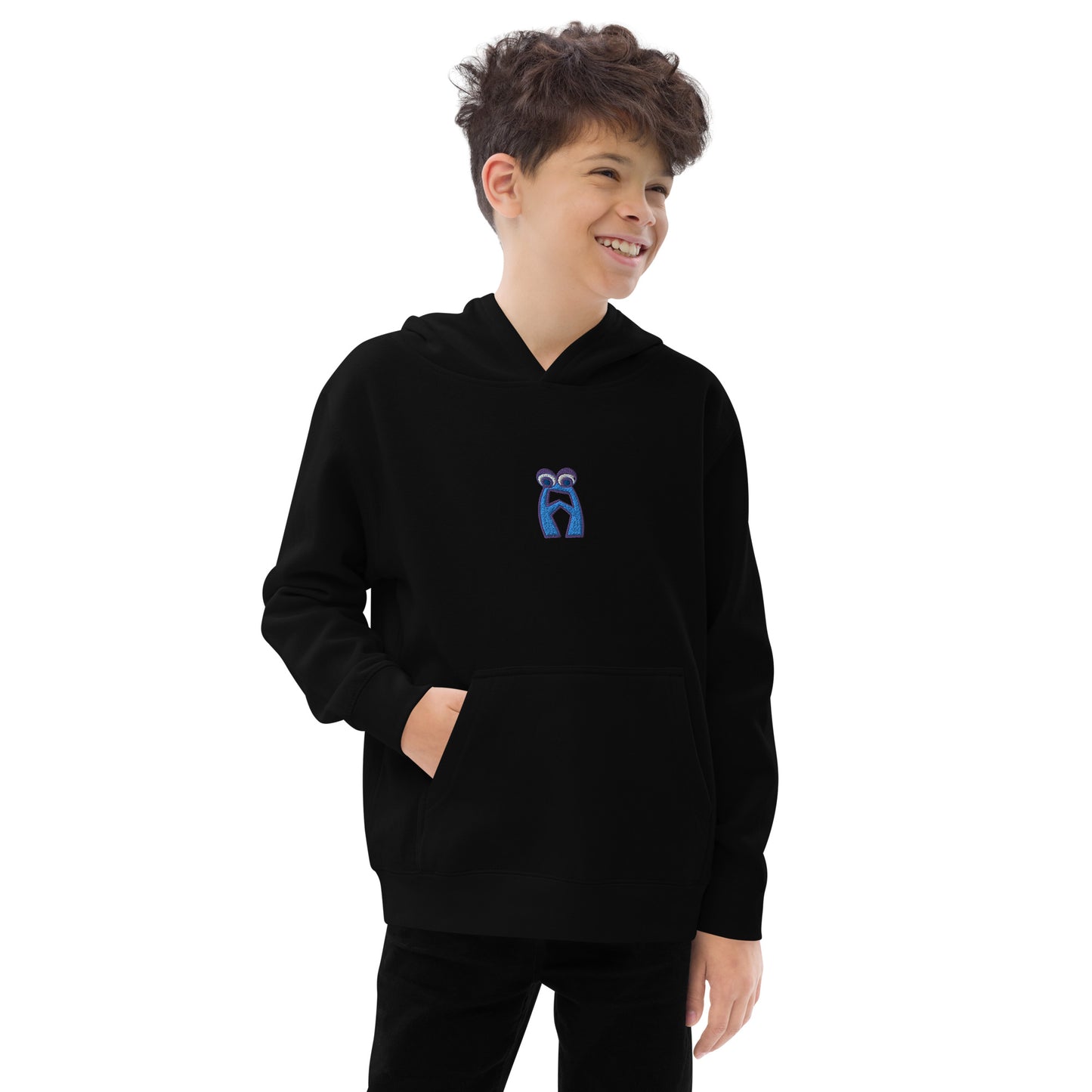 AEIOU "A" Embroidered Kids fleece hoodie