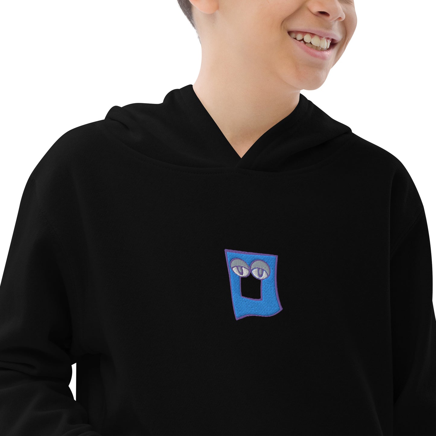 AEIOU "O" Embroidered Kids fleece hoodie