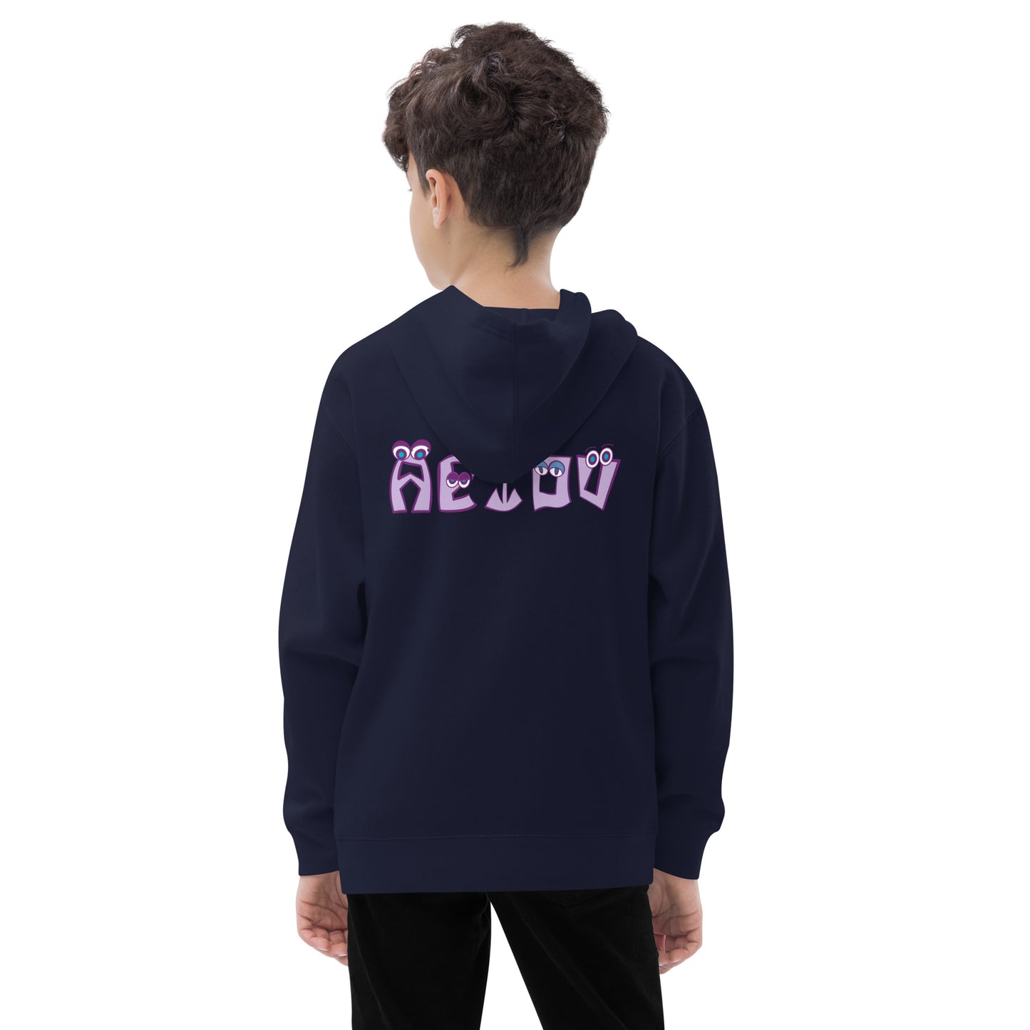 AEIOU "E" Embroidered Kids fleece hoodie