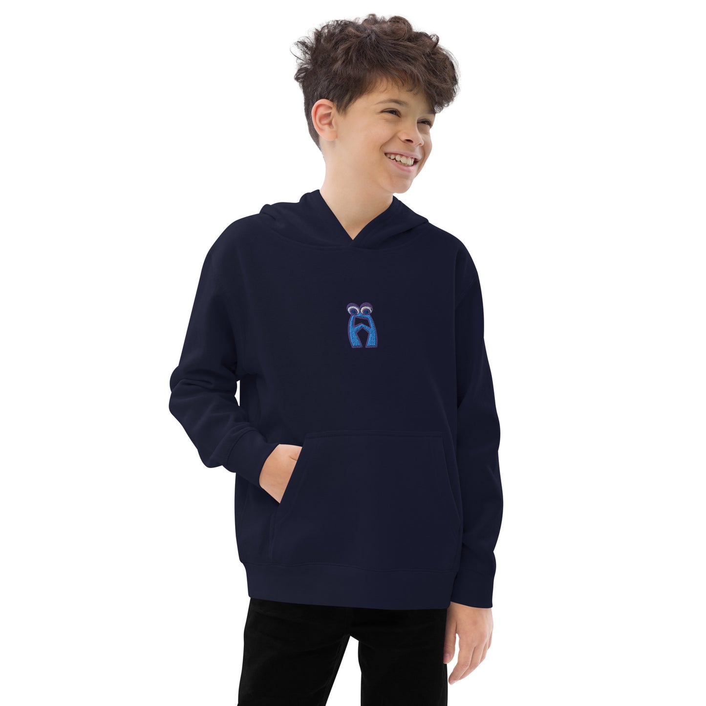 AEIOU "A" Embroidered Kids fleece hoodie