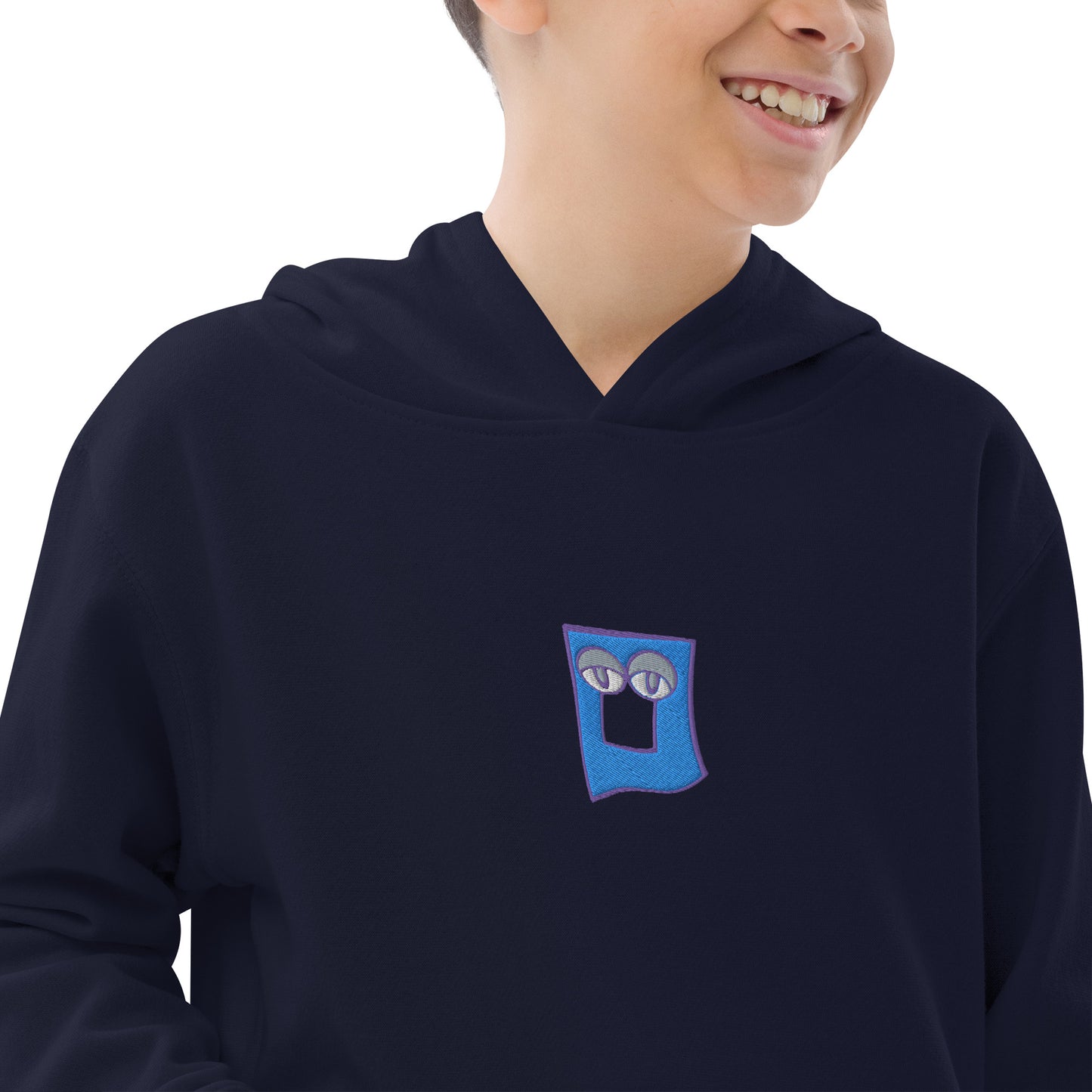AEIOU "O" Embroidered Kids fleece hoodie