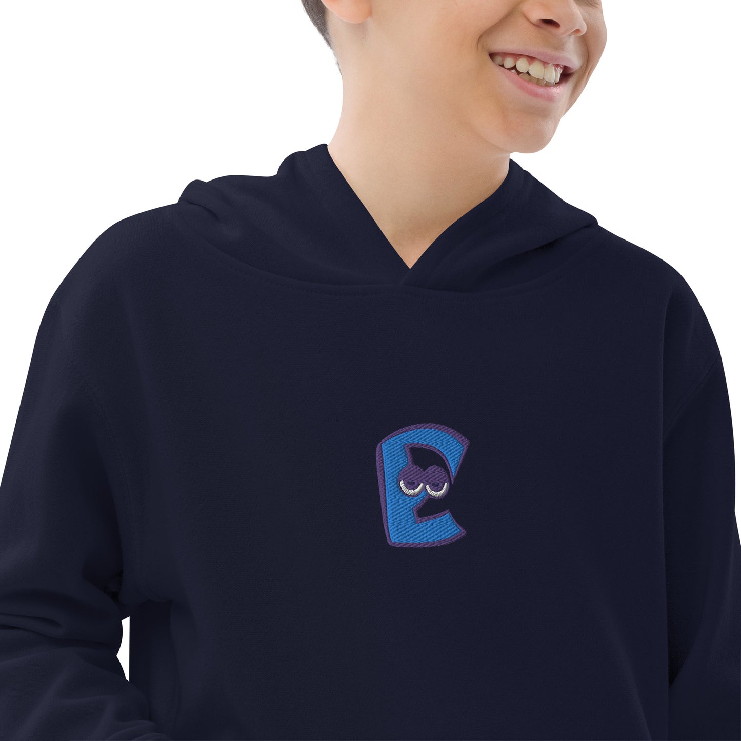 AEIOU "E" Embroidered Kids fleece hoodie
