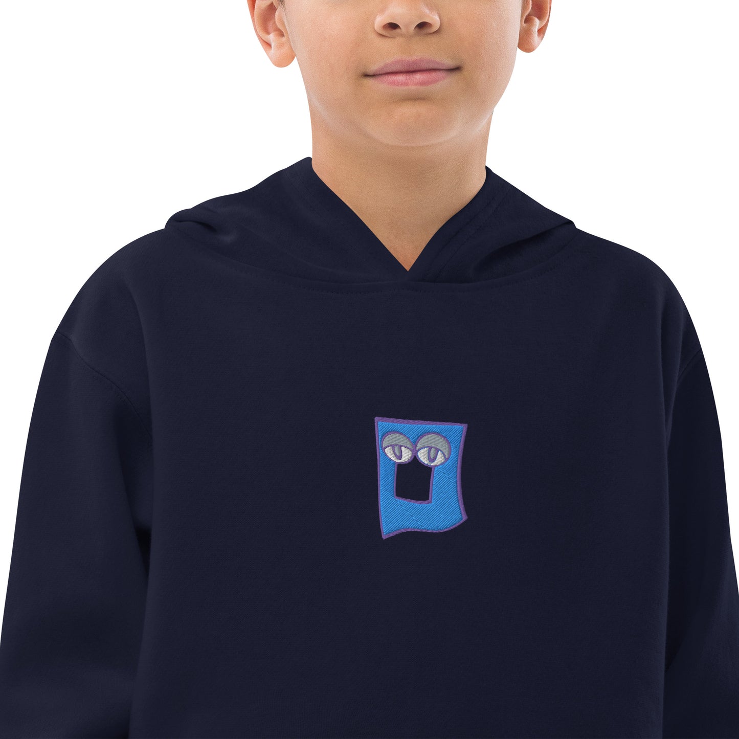 AEIOU "O" Embroidered Kids fleece hoodie