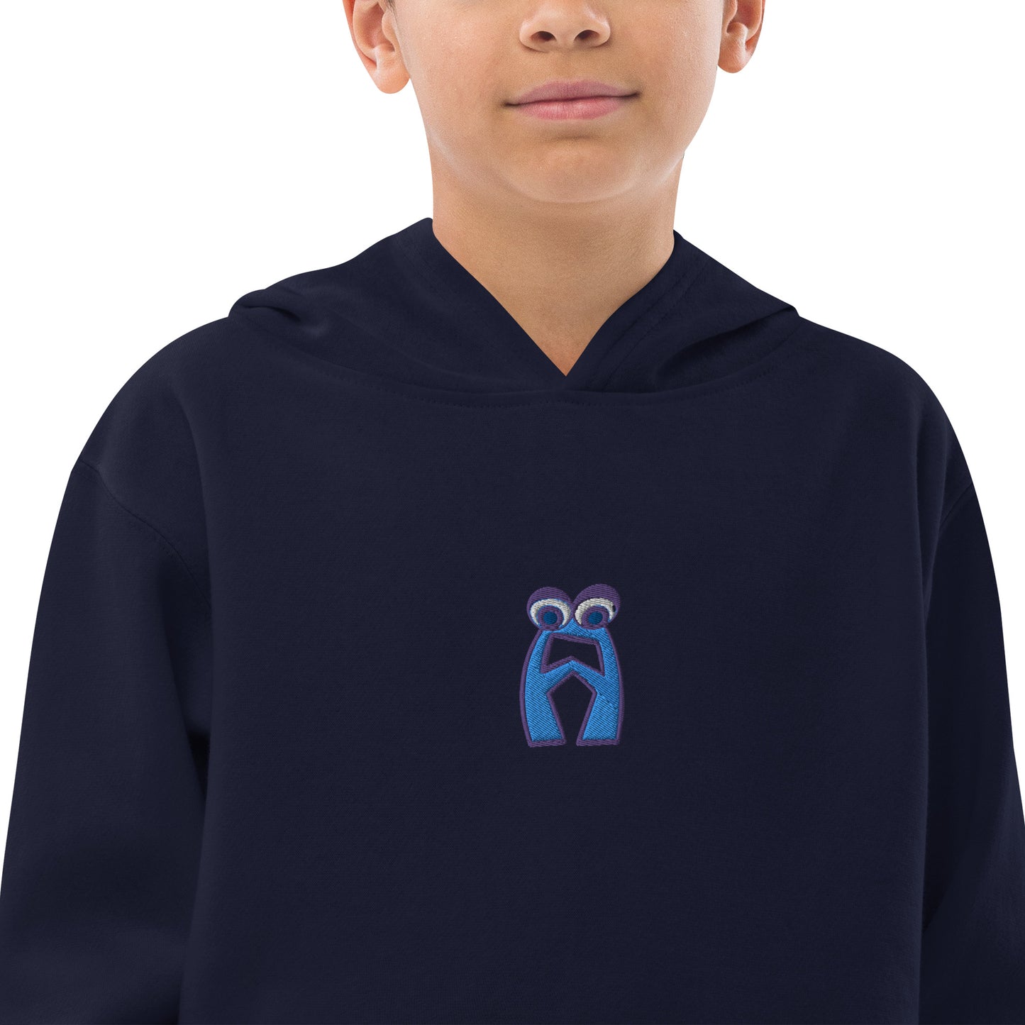 AEIOU "A" Embroidered Kids fleece hoodie