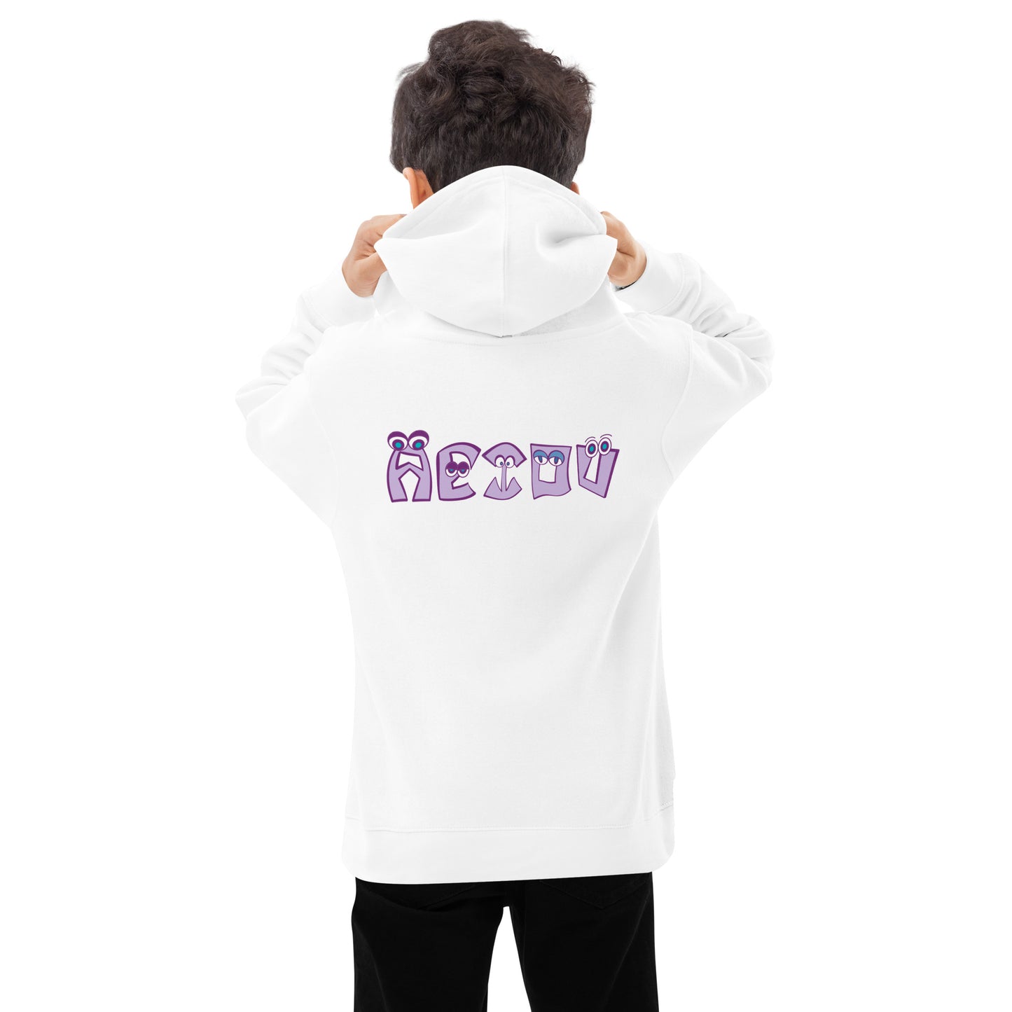 AEIOU "E" Embroidered Kids fleece hoodie