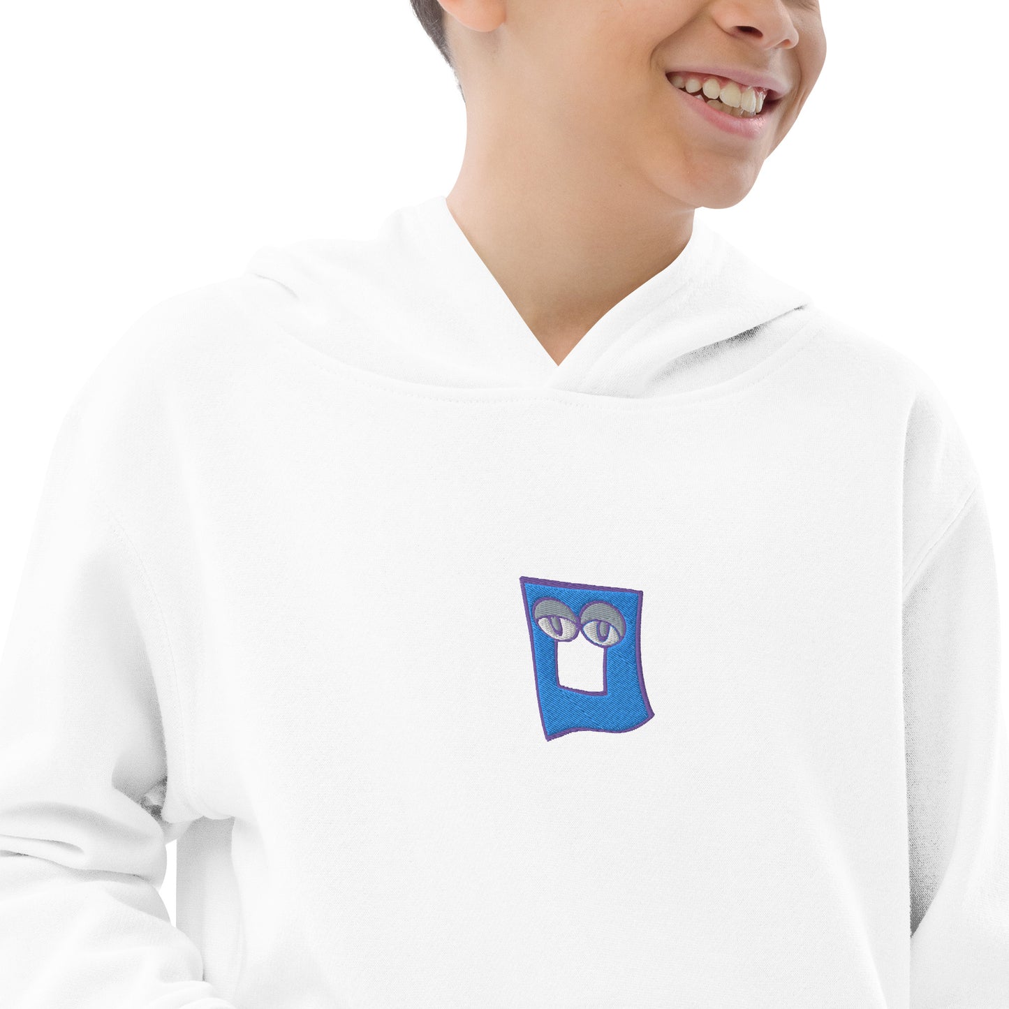 AEIOU "O" Embroidered Kids fleece hoodie
