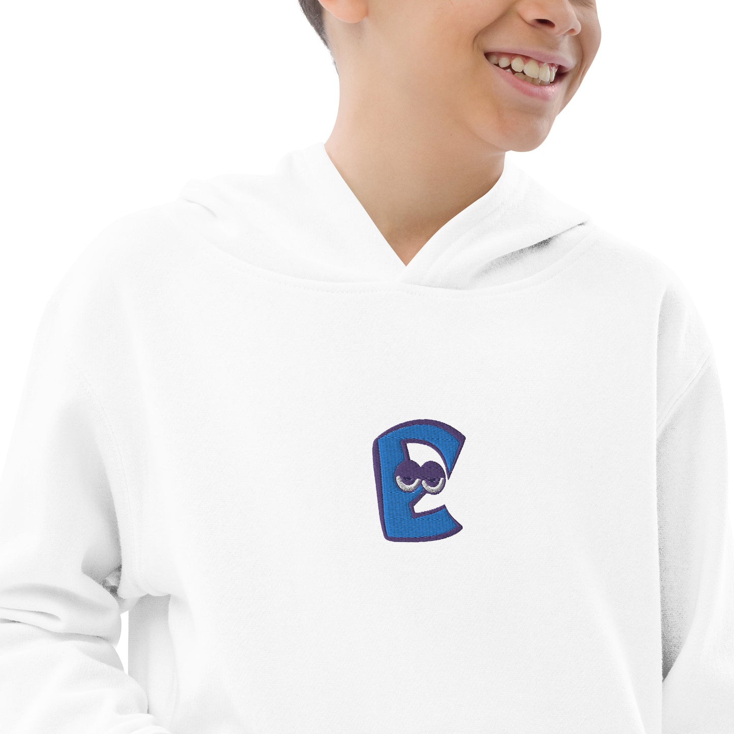 AEIOU "E" Embroidered Kids fleece hoodie