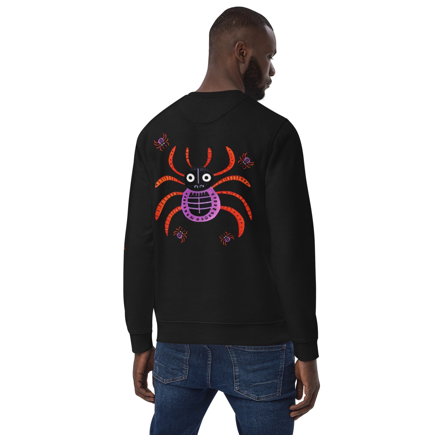 Striped Spider Critter #01 Unisex eco sweatshirt