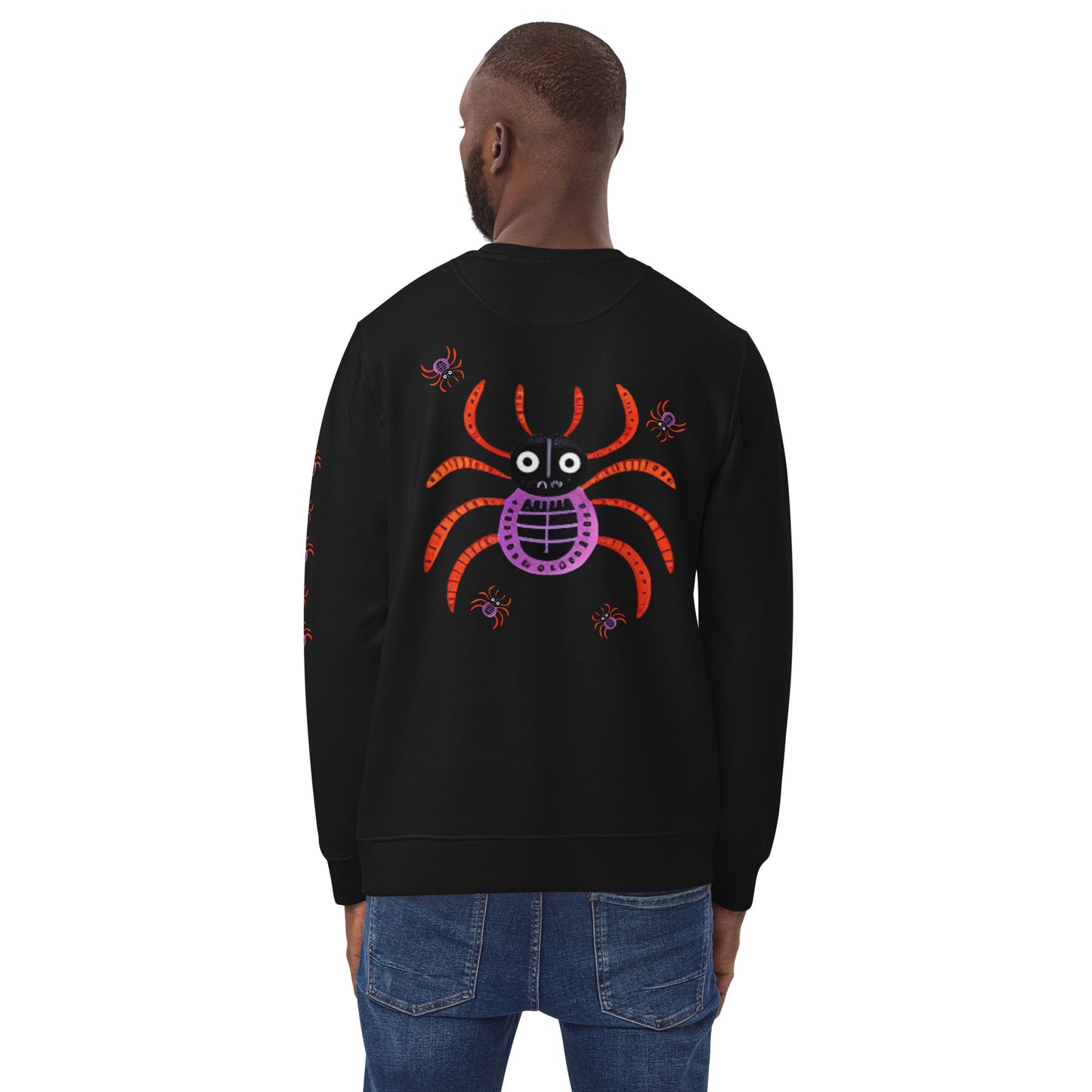 Striped Spider Critter #01 Unisex eco sweatshirt