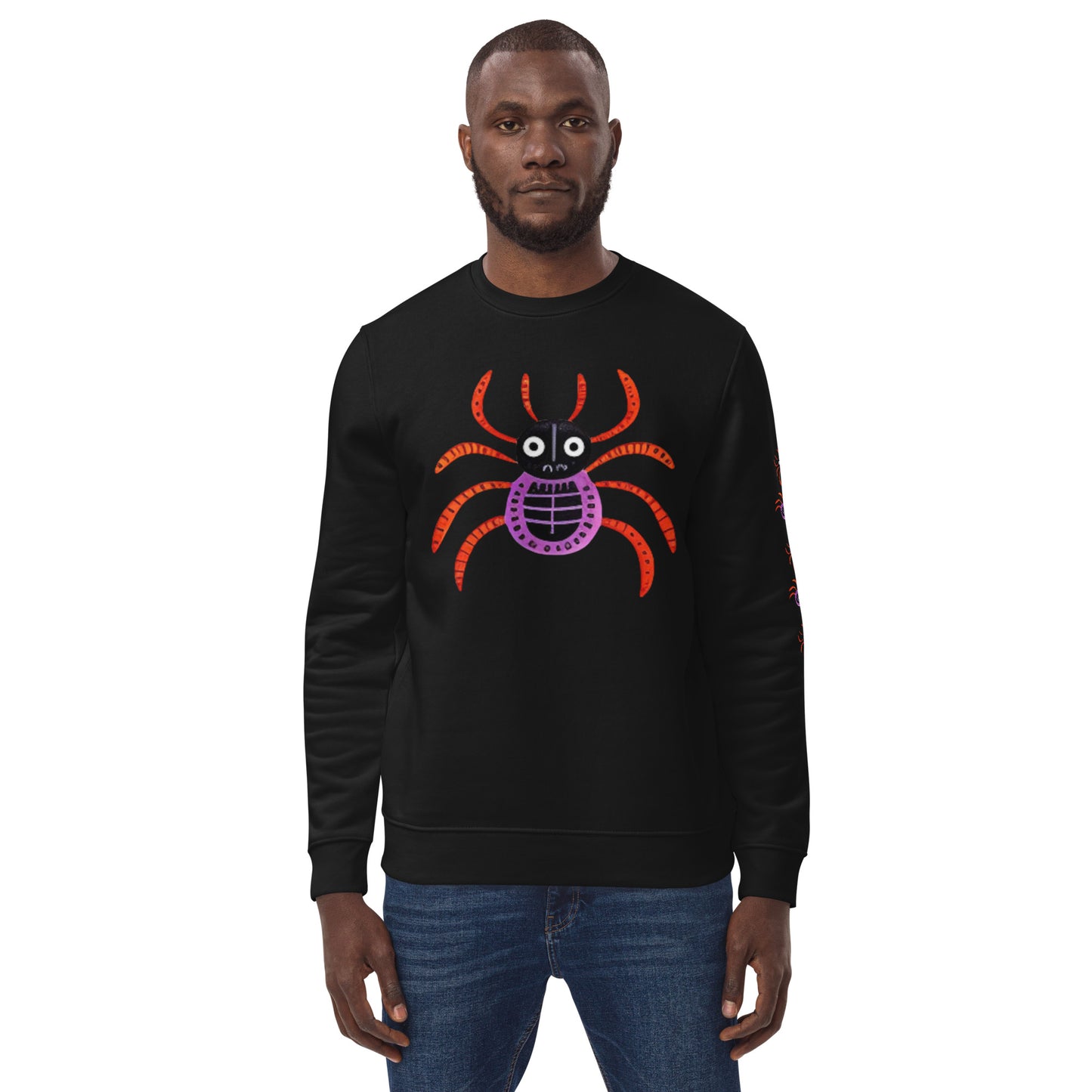 Striped Spider Critter #01 Unisex eco sweatshirt