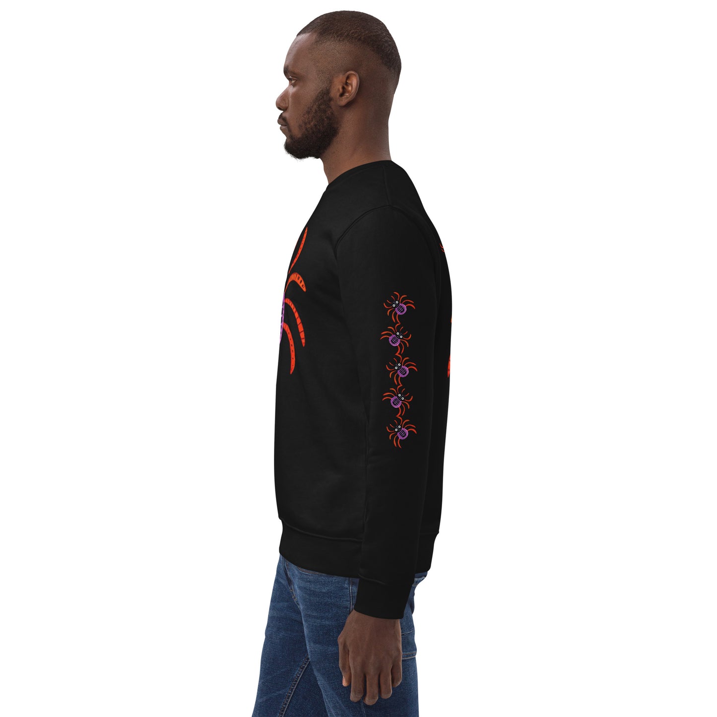 Striped Spider Critter #01 Unisex eco sweatshirt