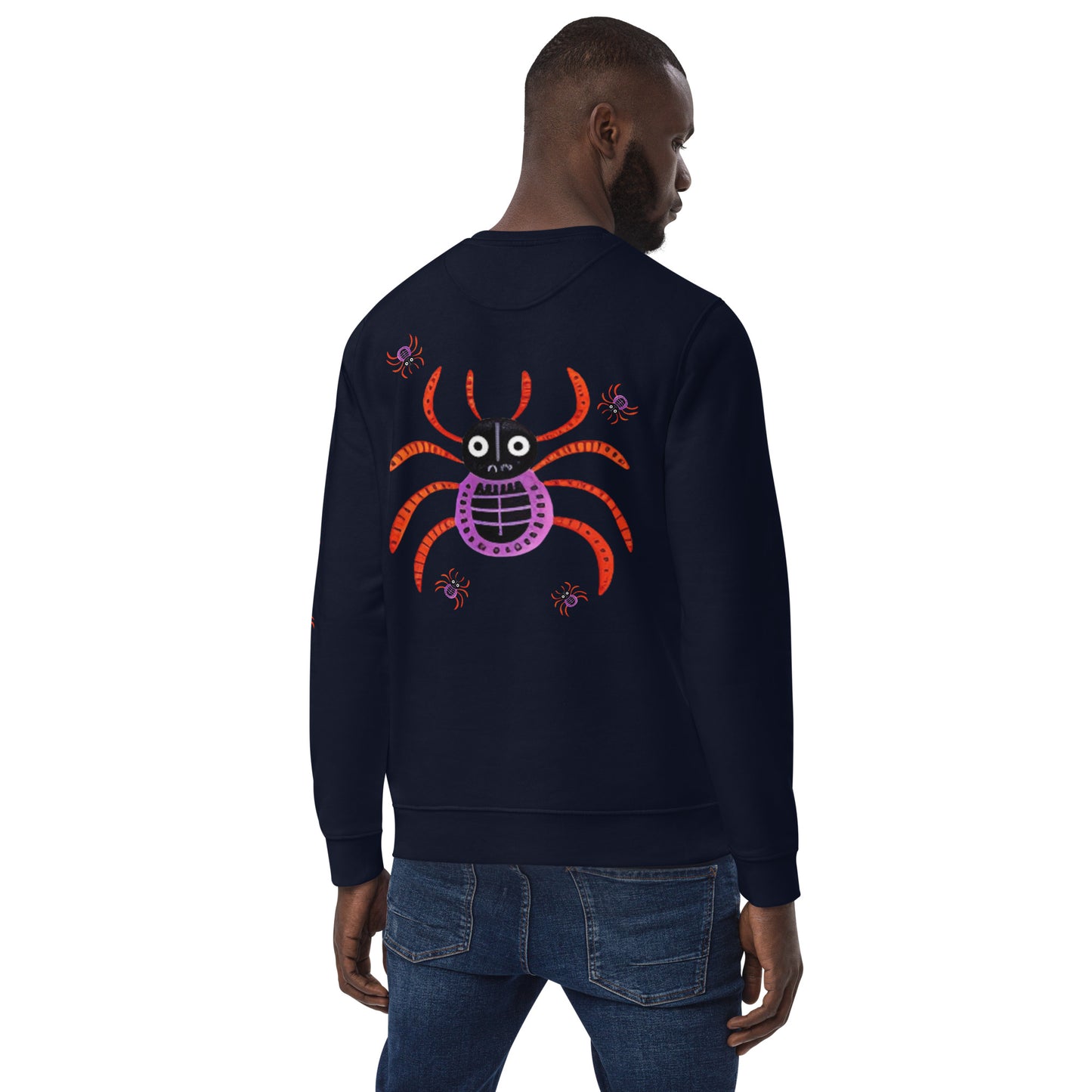 Striped Spider Critter #01 Unisex eco sweatshirt