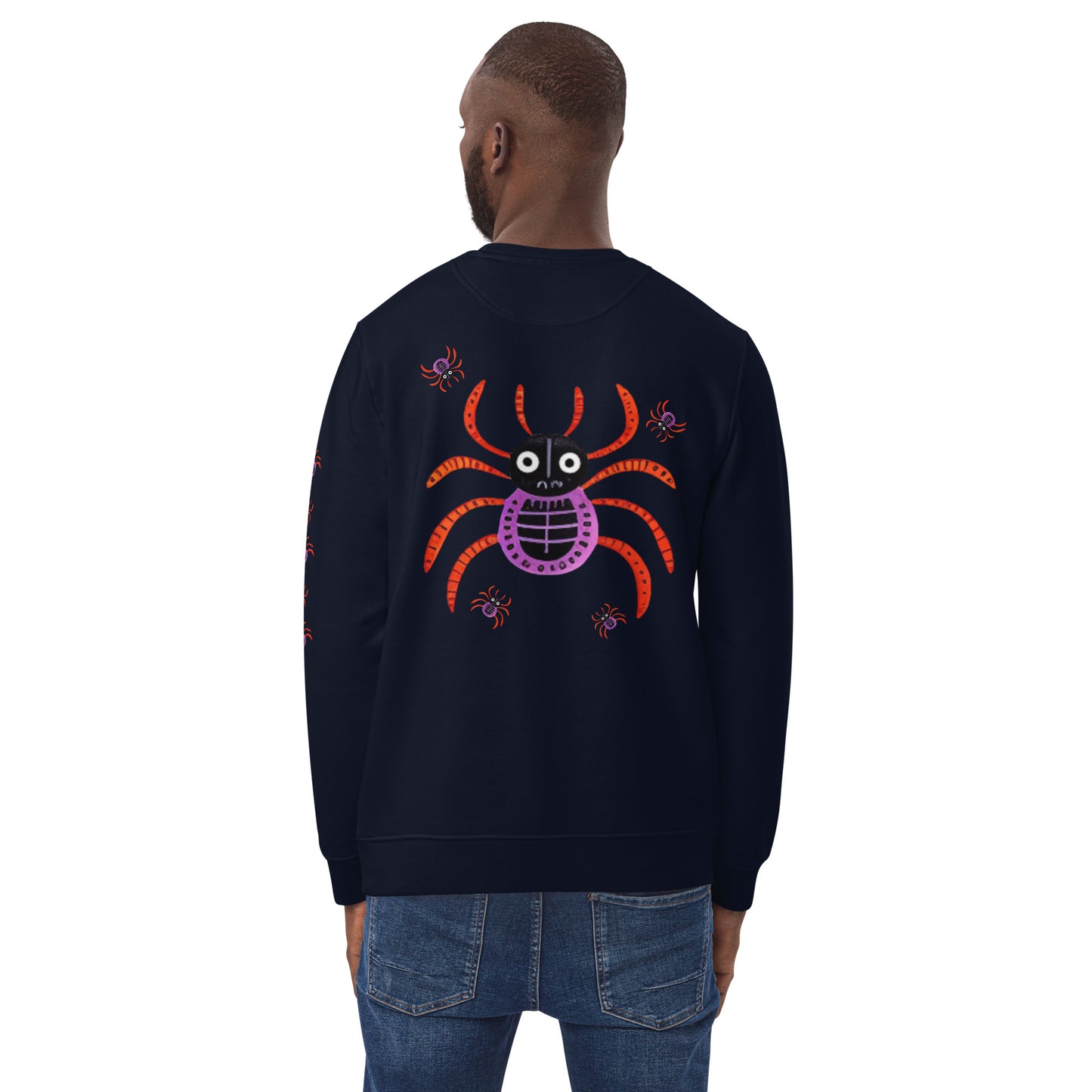 Striped Spider Critter #01 Unisex eco sweatshirt