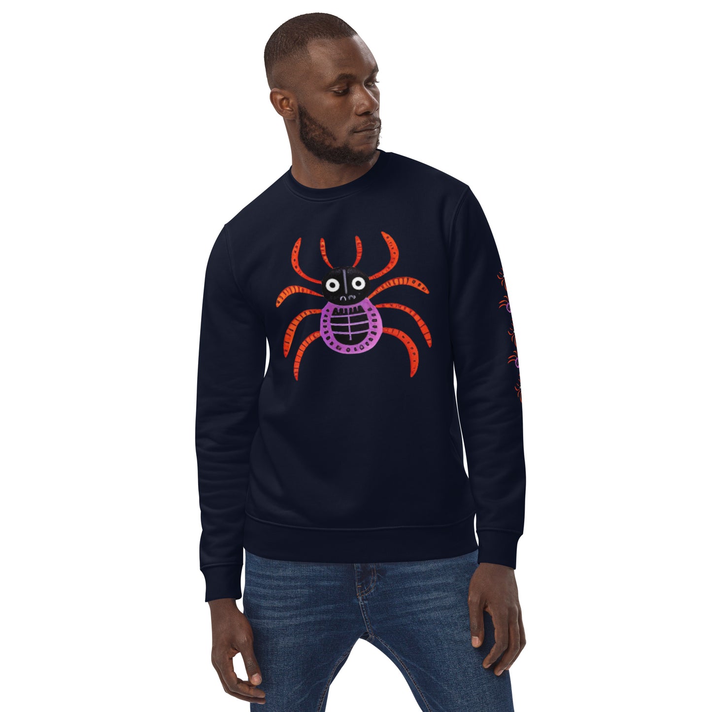 Striped Spider Critter #01 Unisex eco sweatshirt
