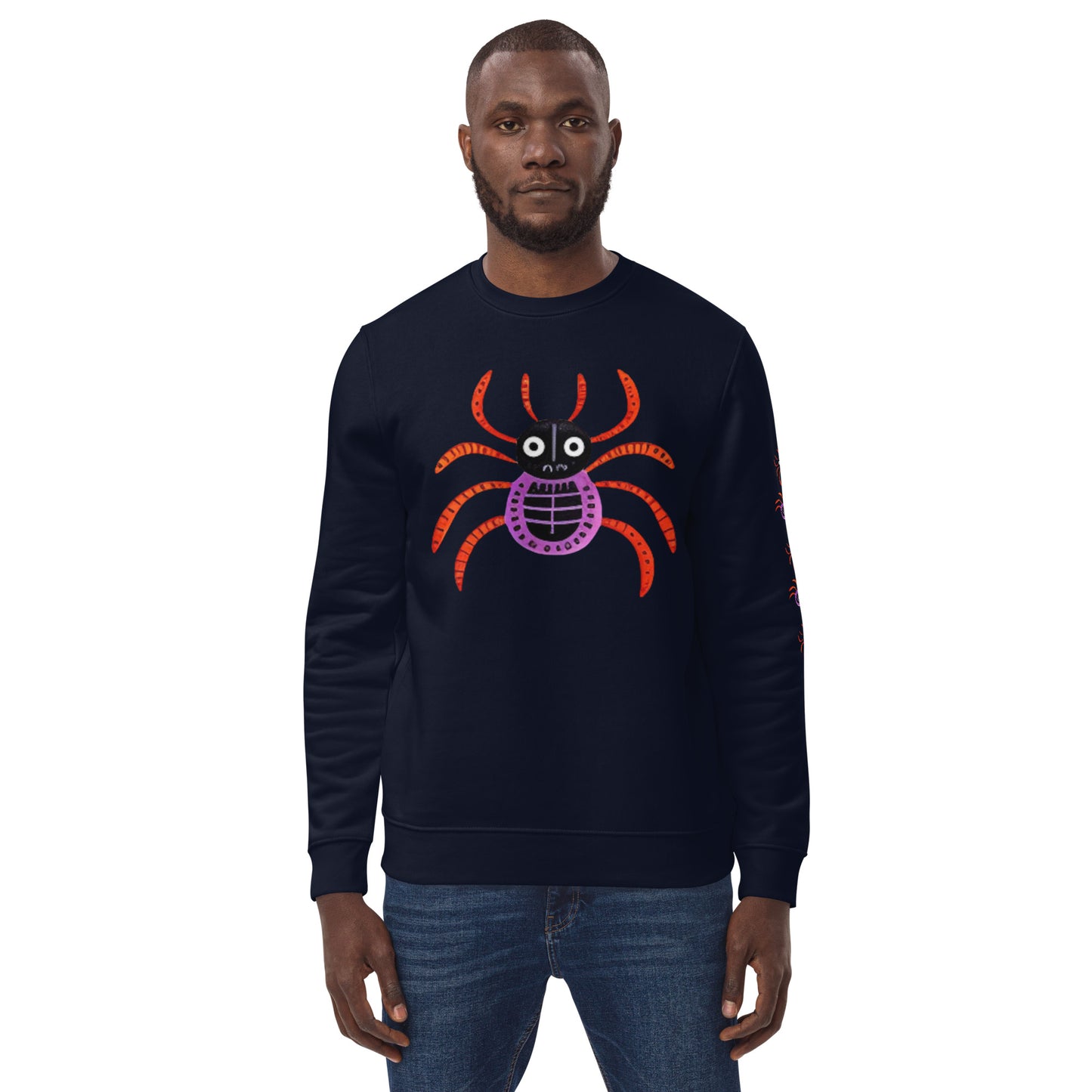 Striped Spider Critter #01 Unisex eco sweatshirt