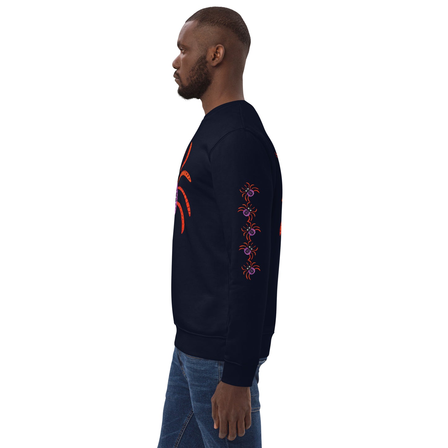 Striped Spider Critter #01 Unisex eco sweatshirt