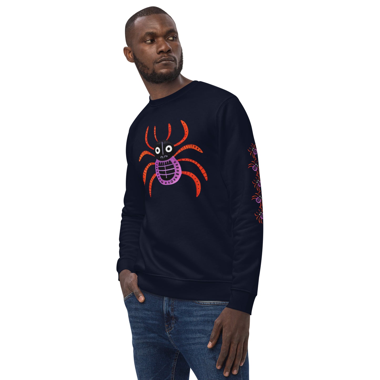 Striped Spider Critter #01 Unisex eco sweatshirt