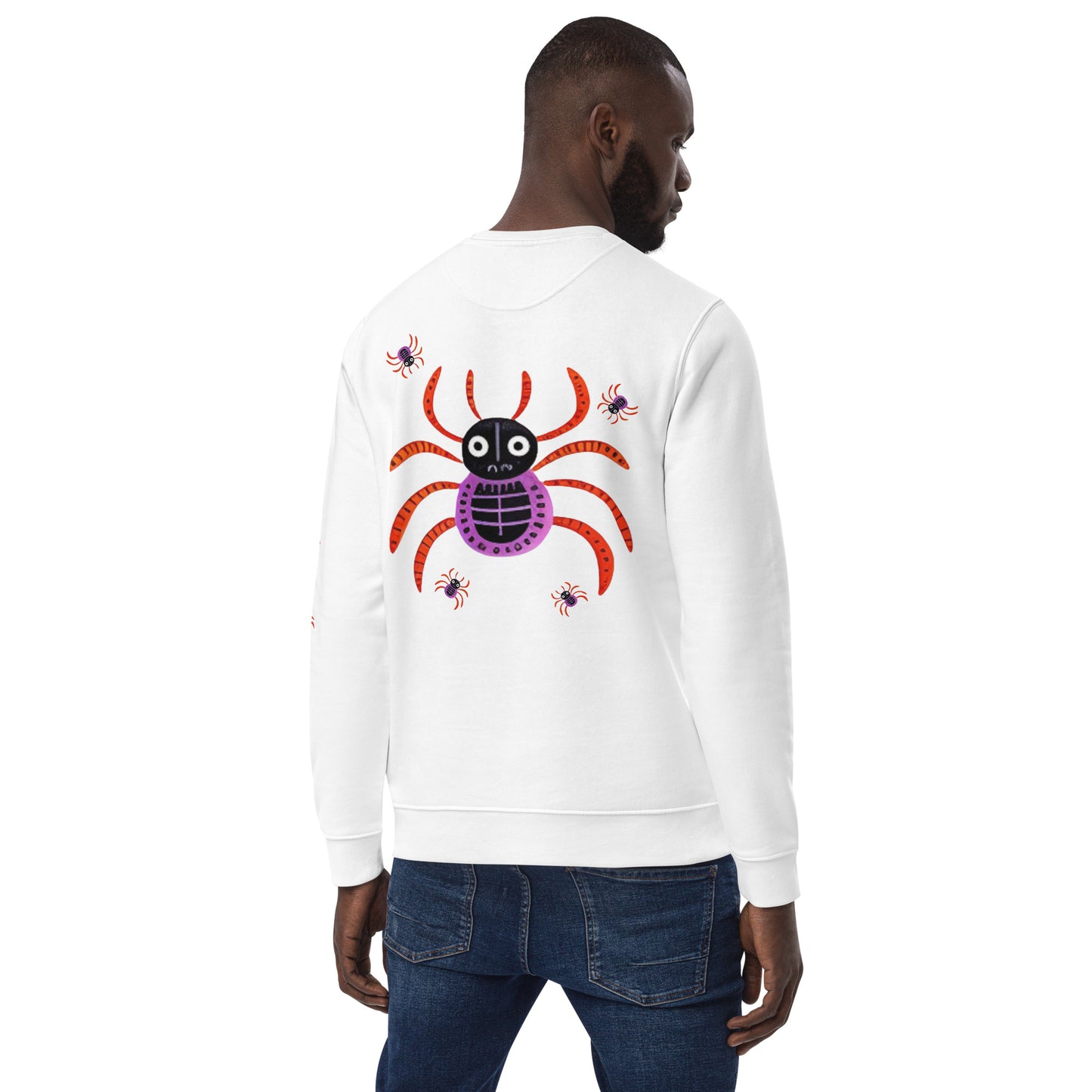 Striped Spider Critter #01 Unisex eco sweatshirt