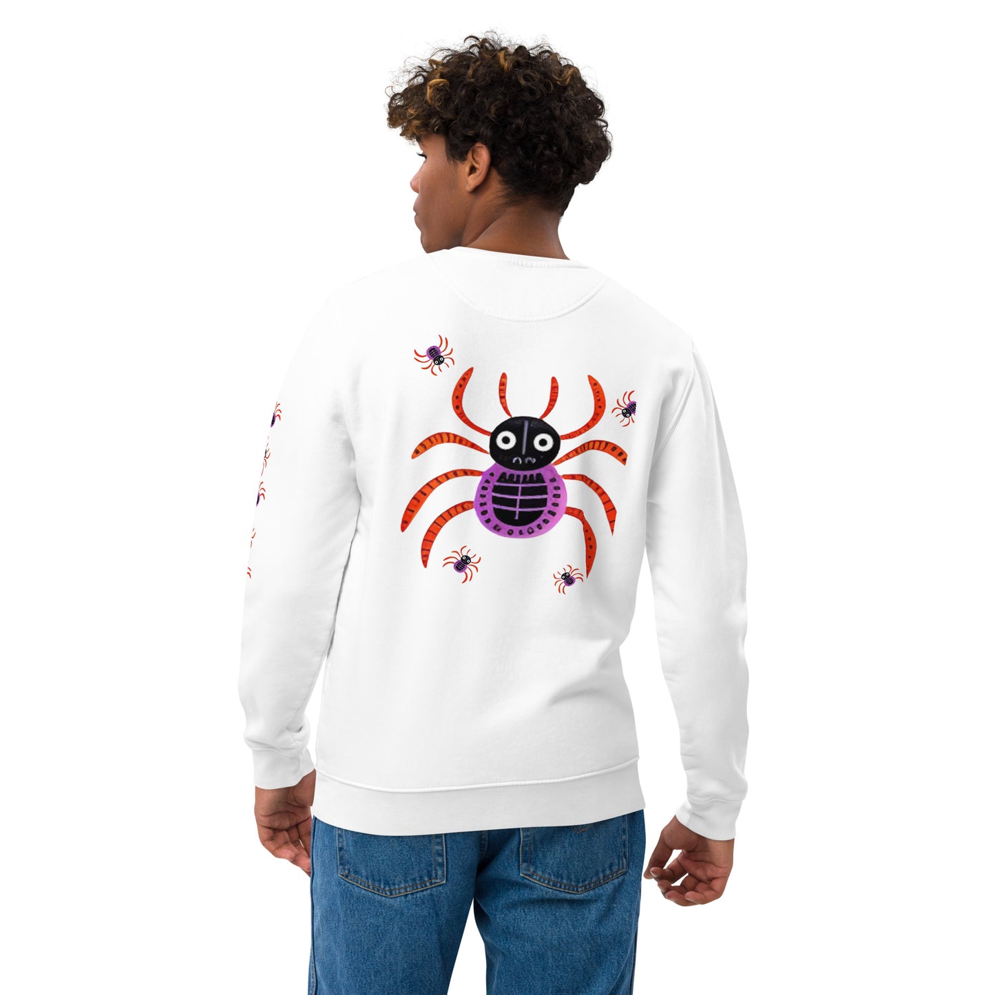 Striped Spider Critter #01 Unisex eco sweatshirt