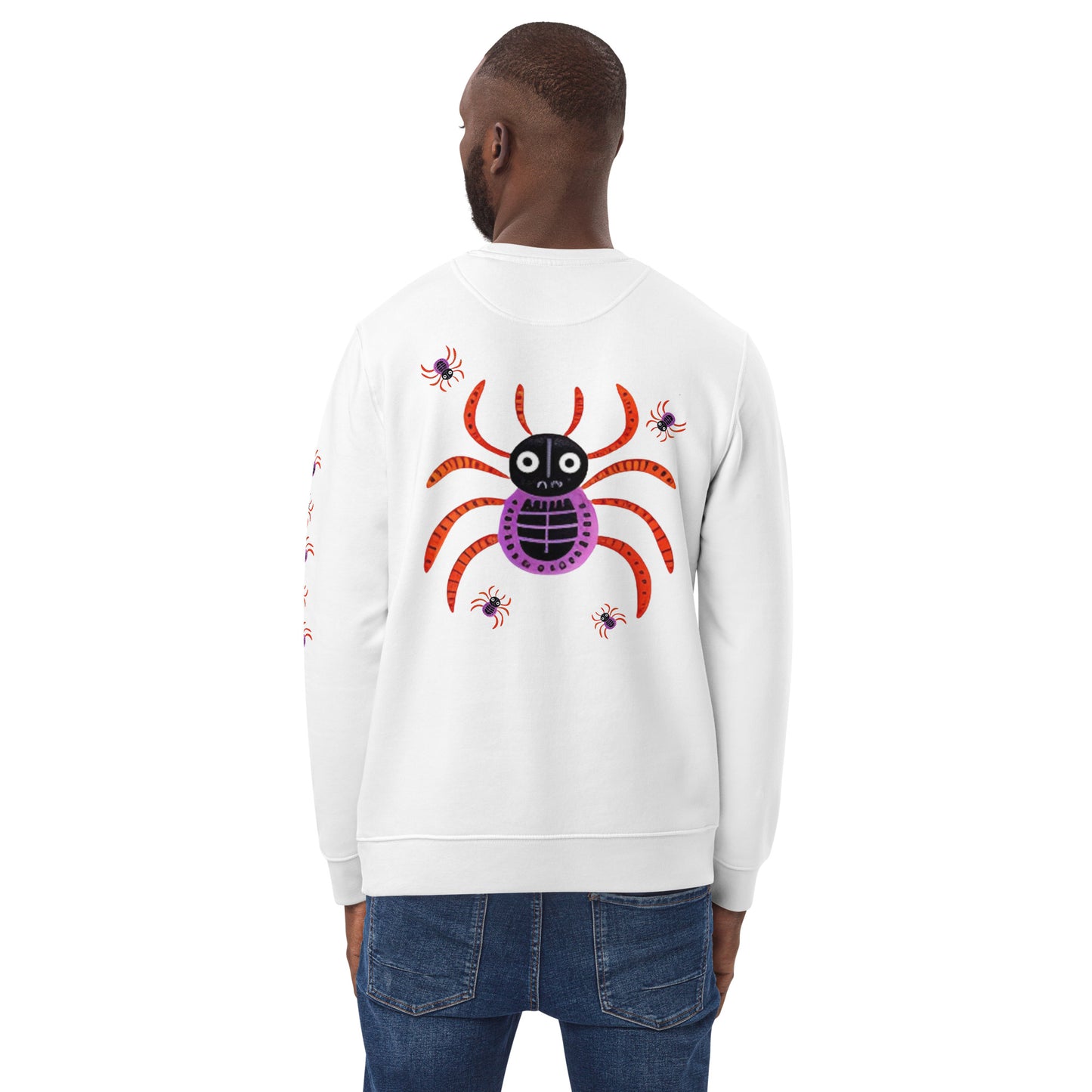 Striped Spider Critter #01 Unisex eco sweatshirt