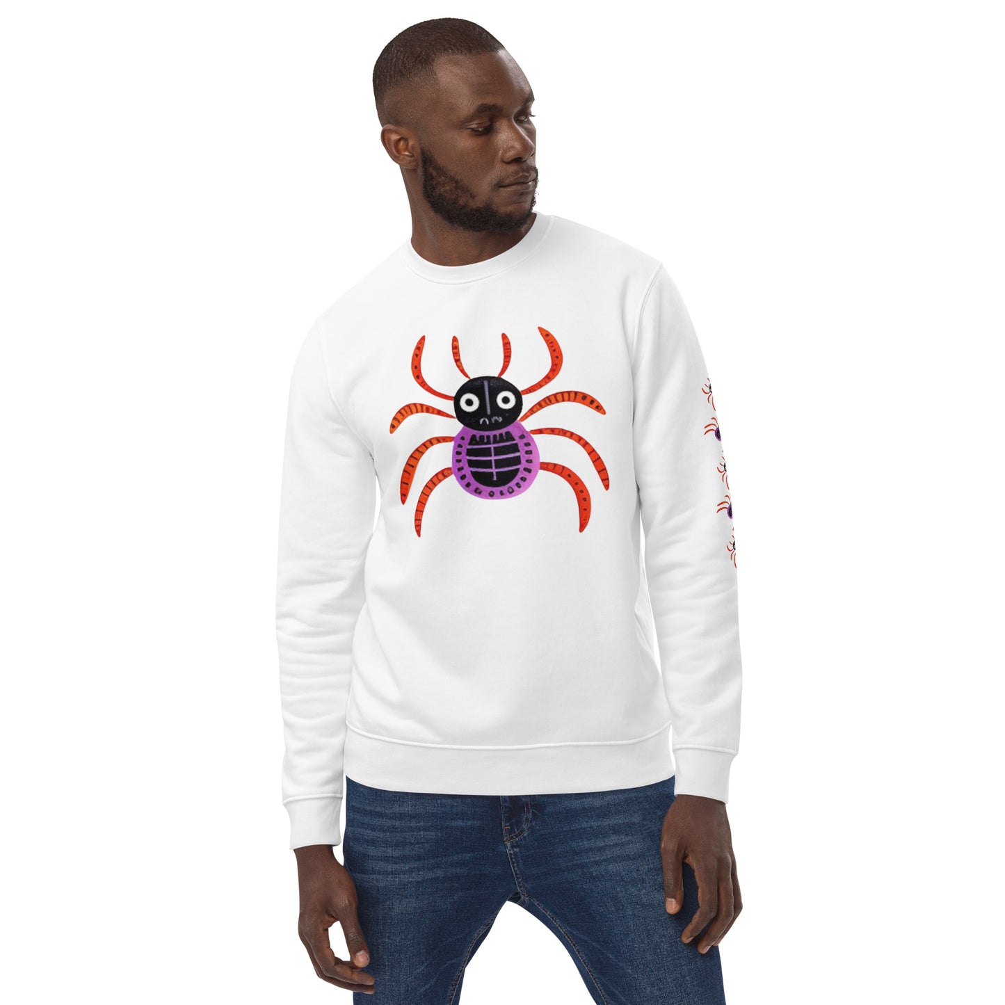 Striped Spider Critter #01 Unisex eco sweatshirt