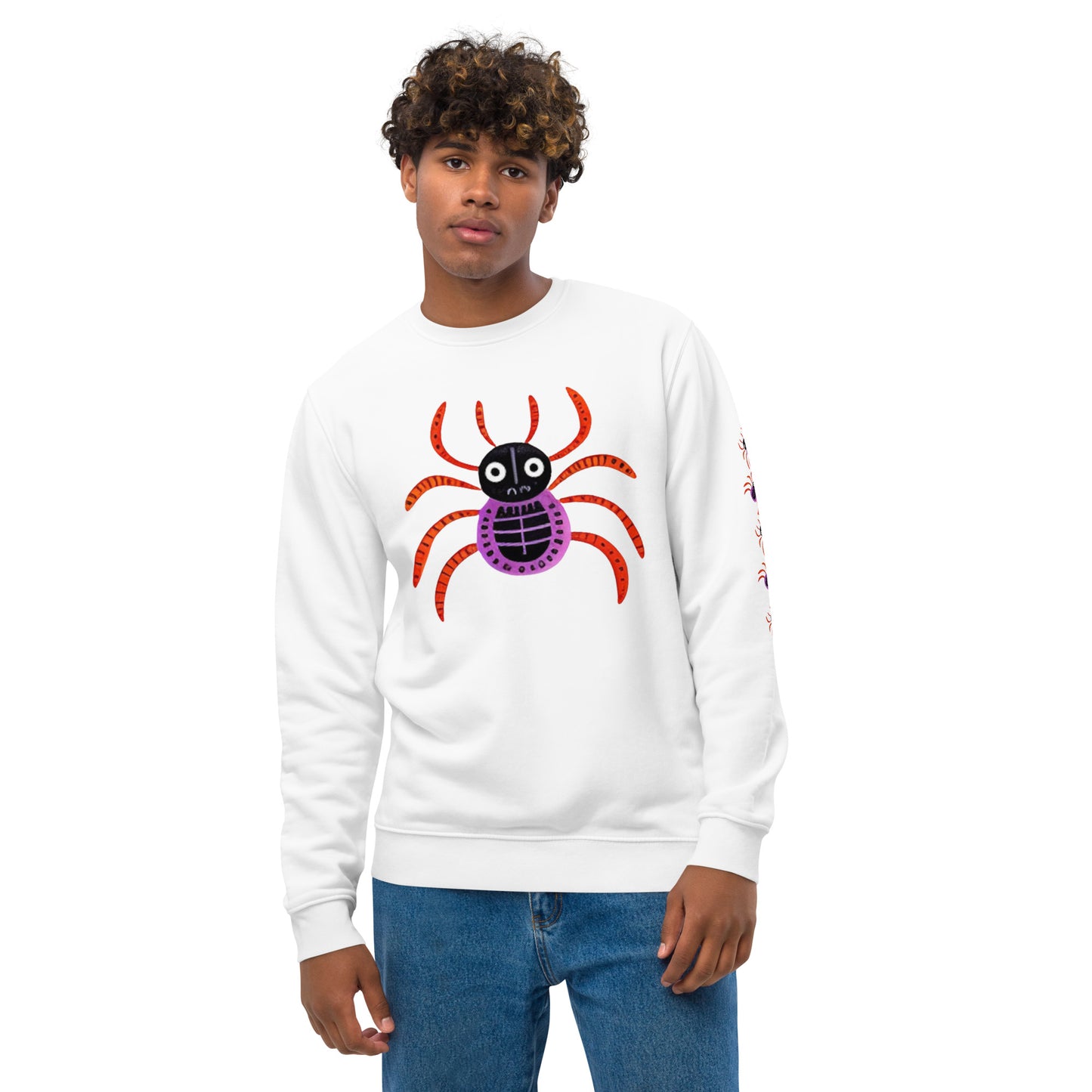 Striped Spider Critter #01 Unisex eco sweatshirt