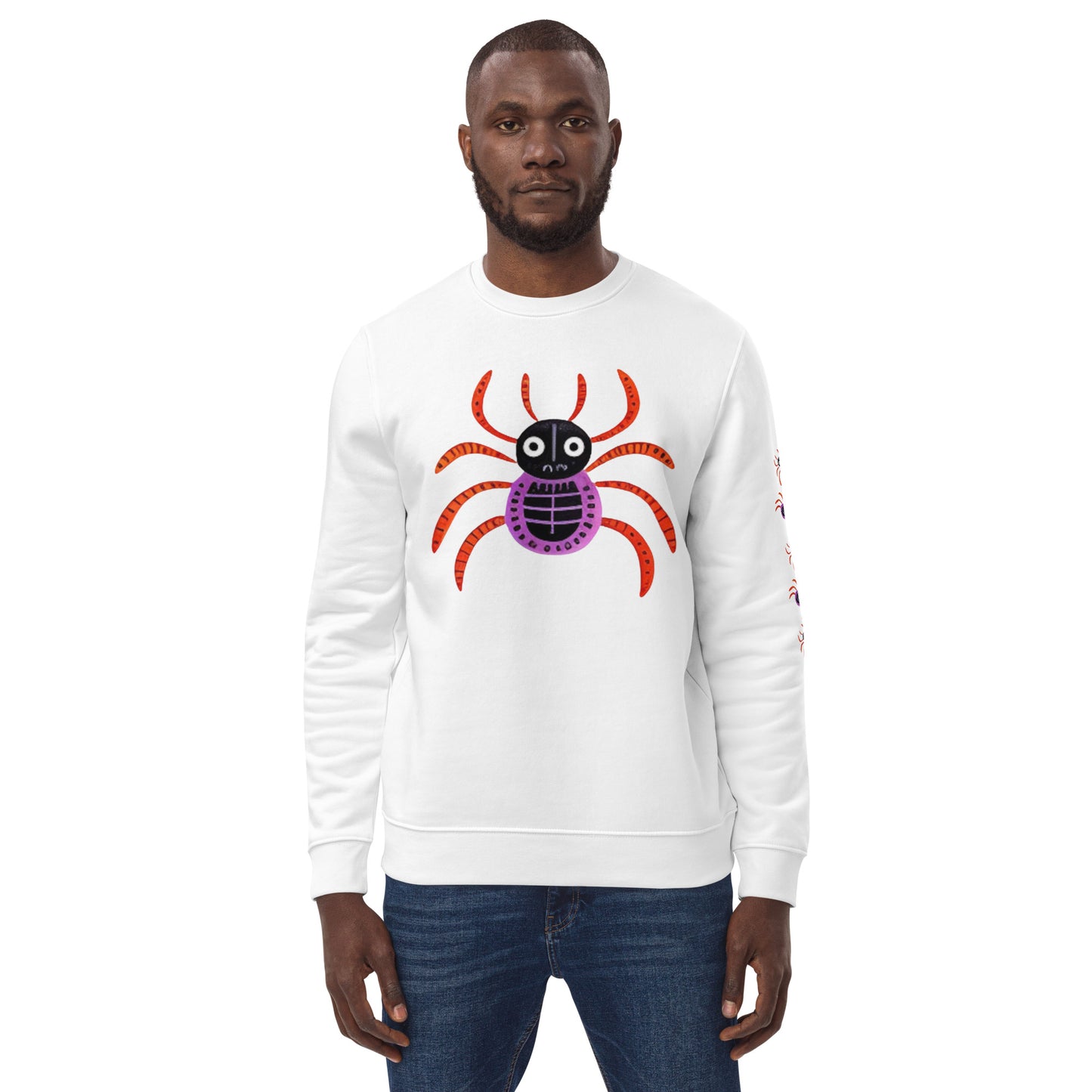 Striped Spider Critter #01 Unisex eco sweatshirt