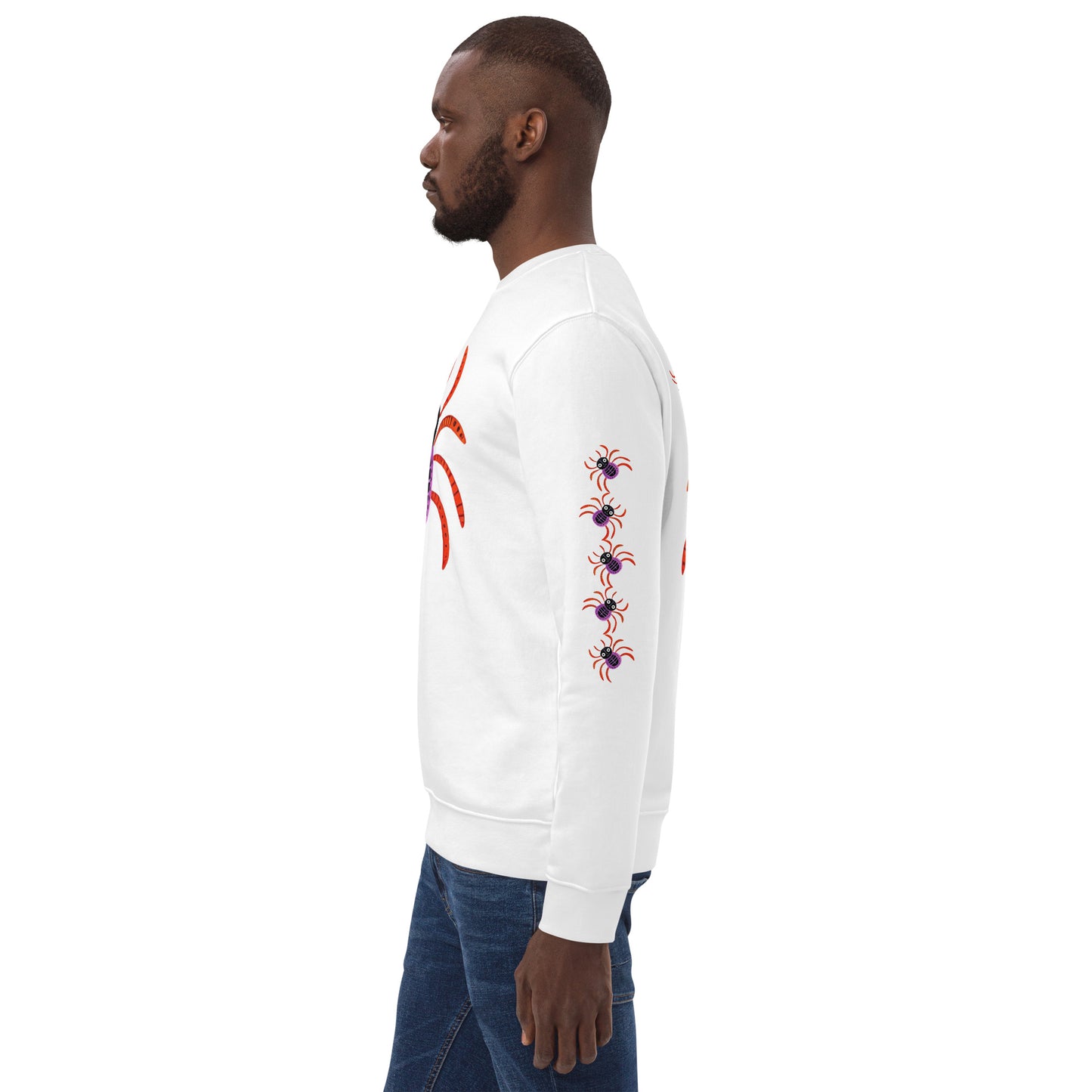 Striped Spider Critter #01 Unisex eco sweatshirt