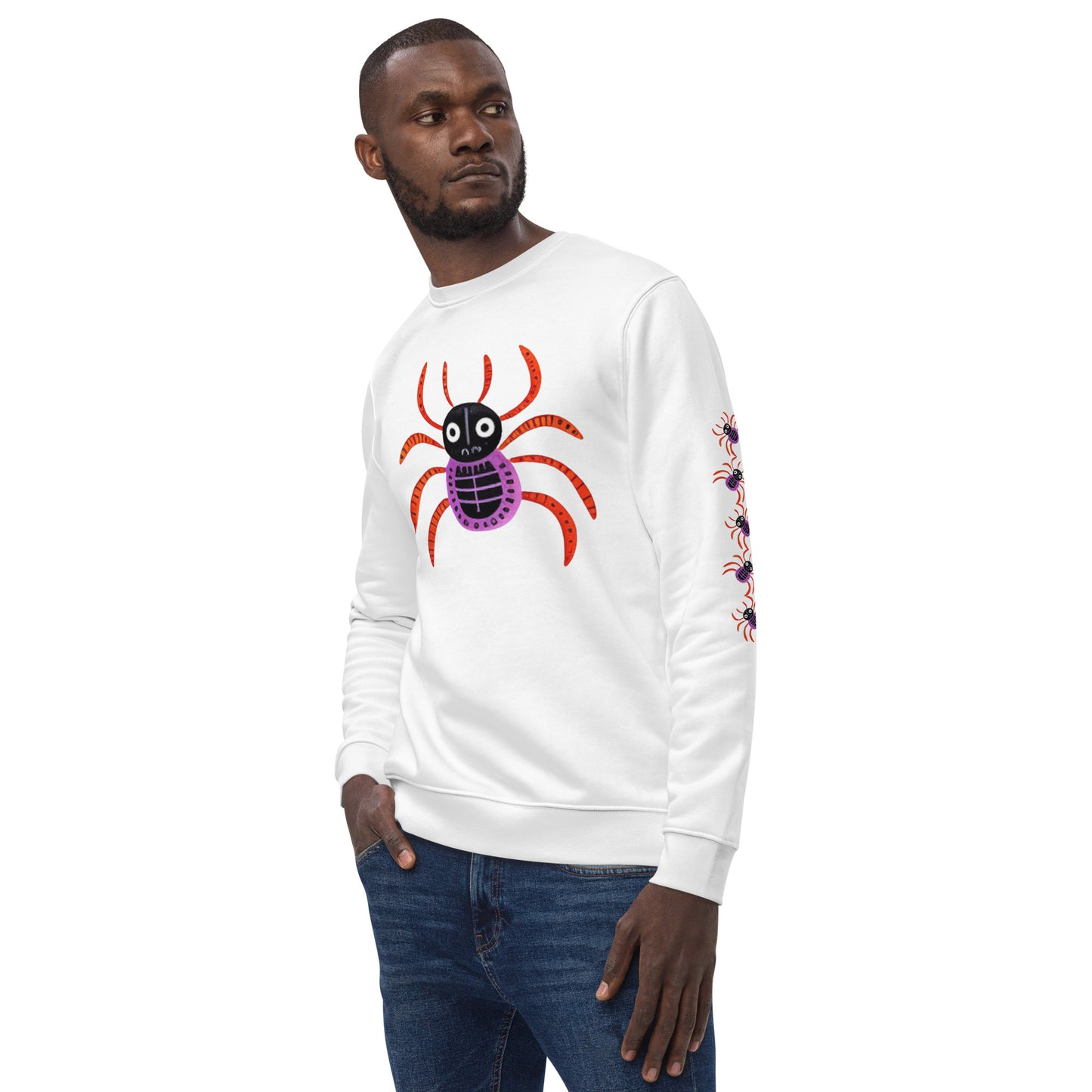 Striped Spider Critter #01 Unisex eco sweatshirt