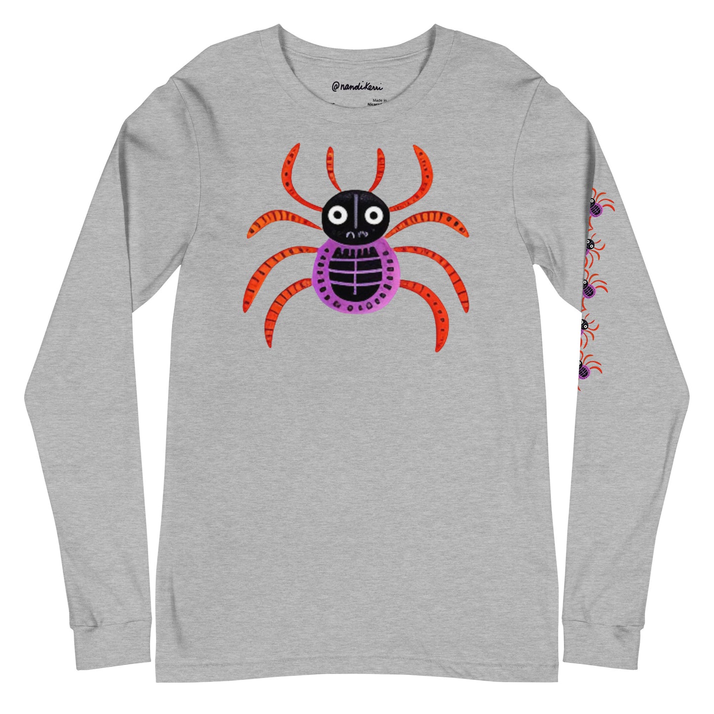Striped Spider Critter #01 Unisex Long Sleeve Tee