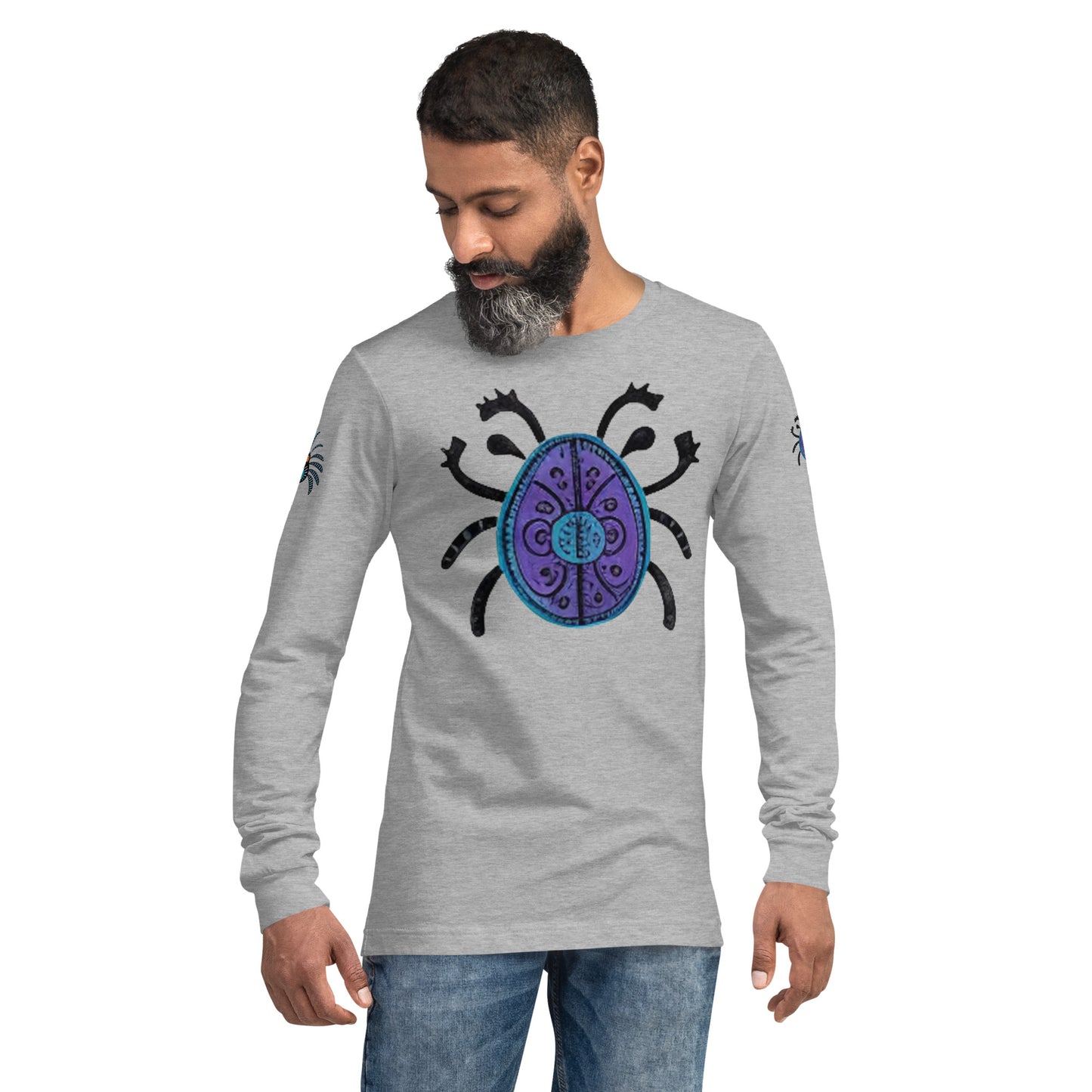 Striped Spider Critter #04 Unisex Long Sleeve Tee